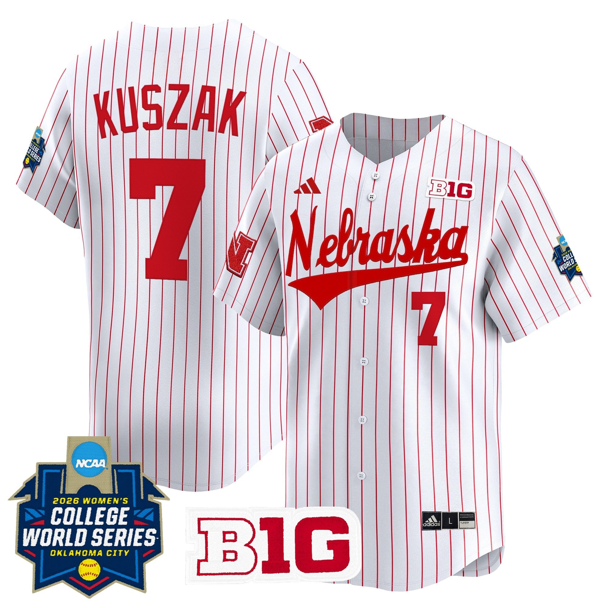 Men's Size - Nebraska Cornhuskers Softball 2026 World Series (WCWS) Vapor Premier Limited Jersey - All Stitched