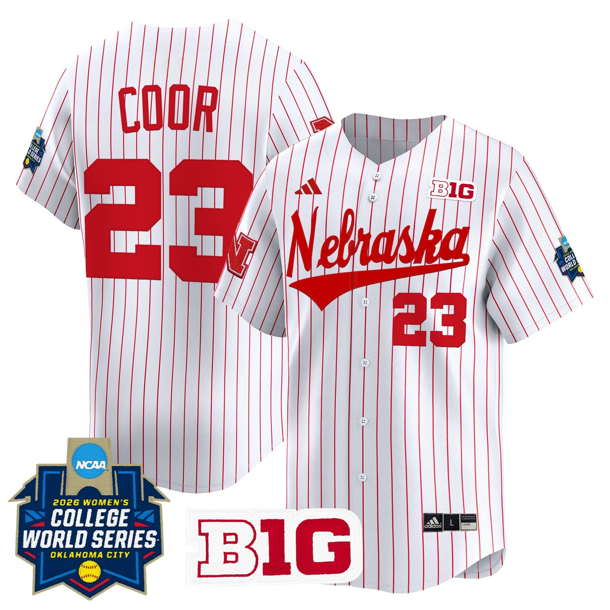 Men's Size - Nebraska Cornhuskers Softball 2026 World Series (WCWS) Vapor Premier Limited Jersey - All Stitched