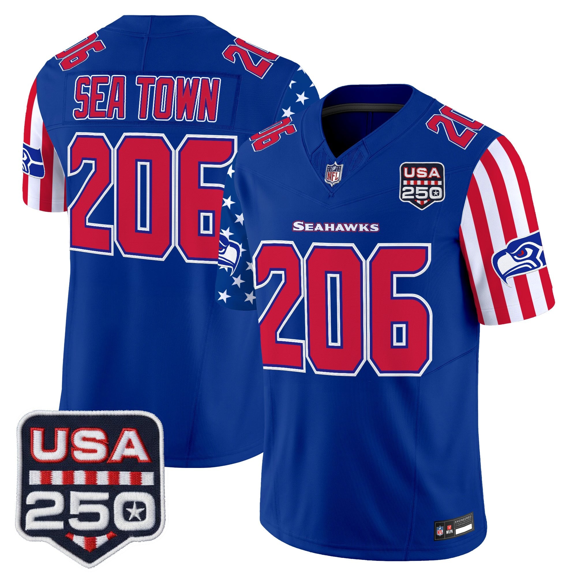 Men's Seattle Seahawks "America 250 Edition" Vapor Limited Jersey - All Stitched