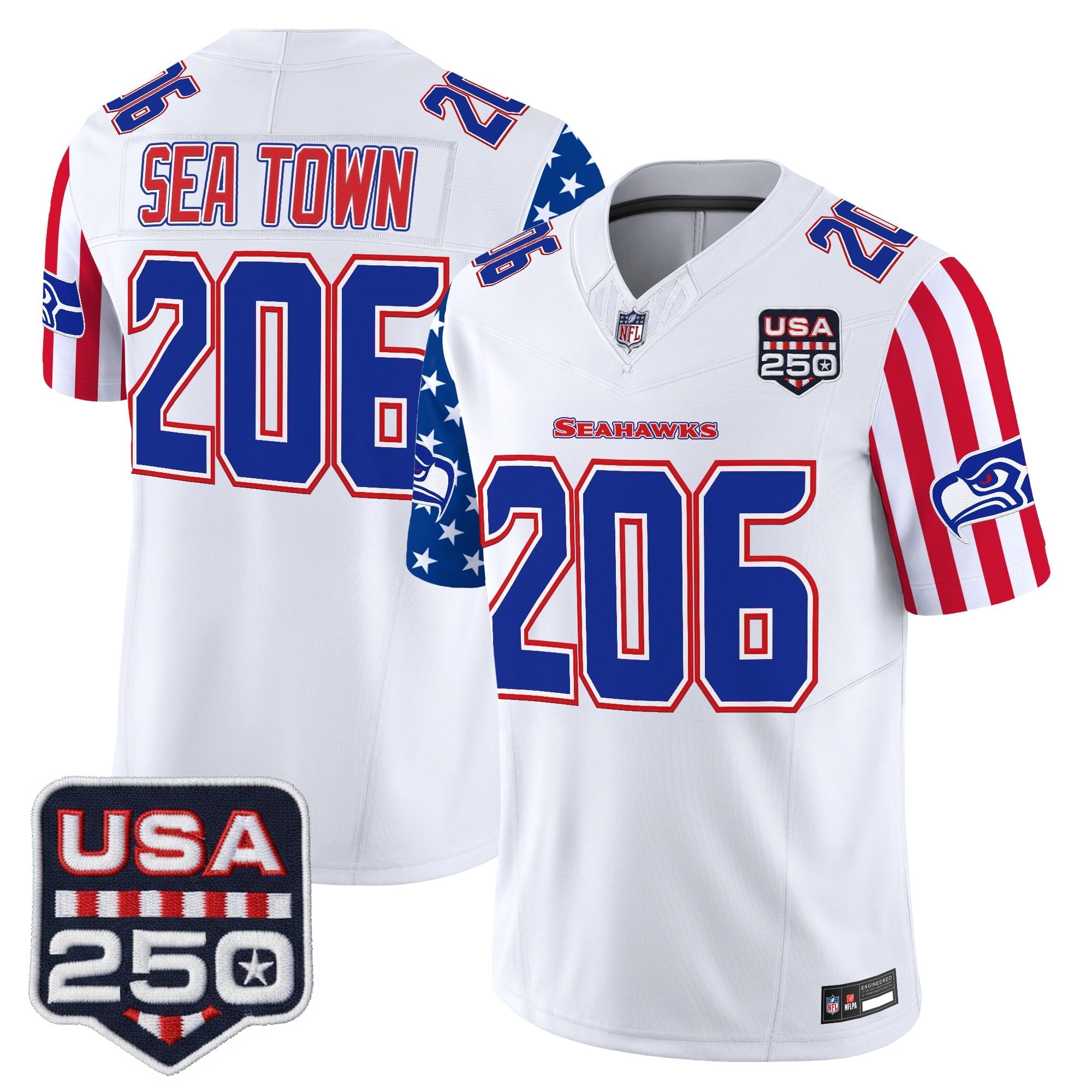 Men's Seattle Seahawks "America 250 Edition" Vapor Limited Jersey - All Stitched