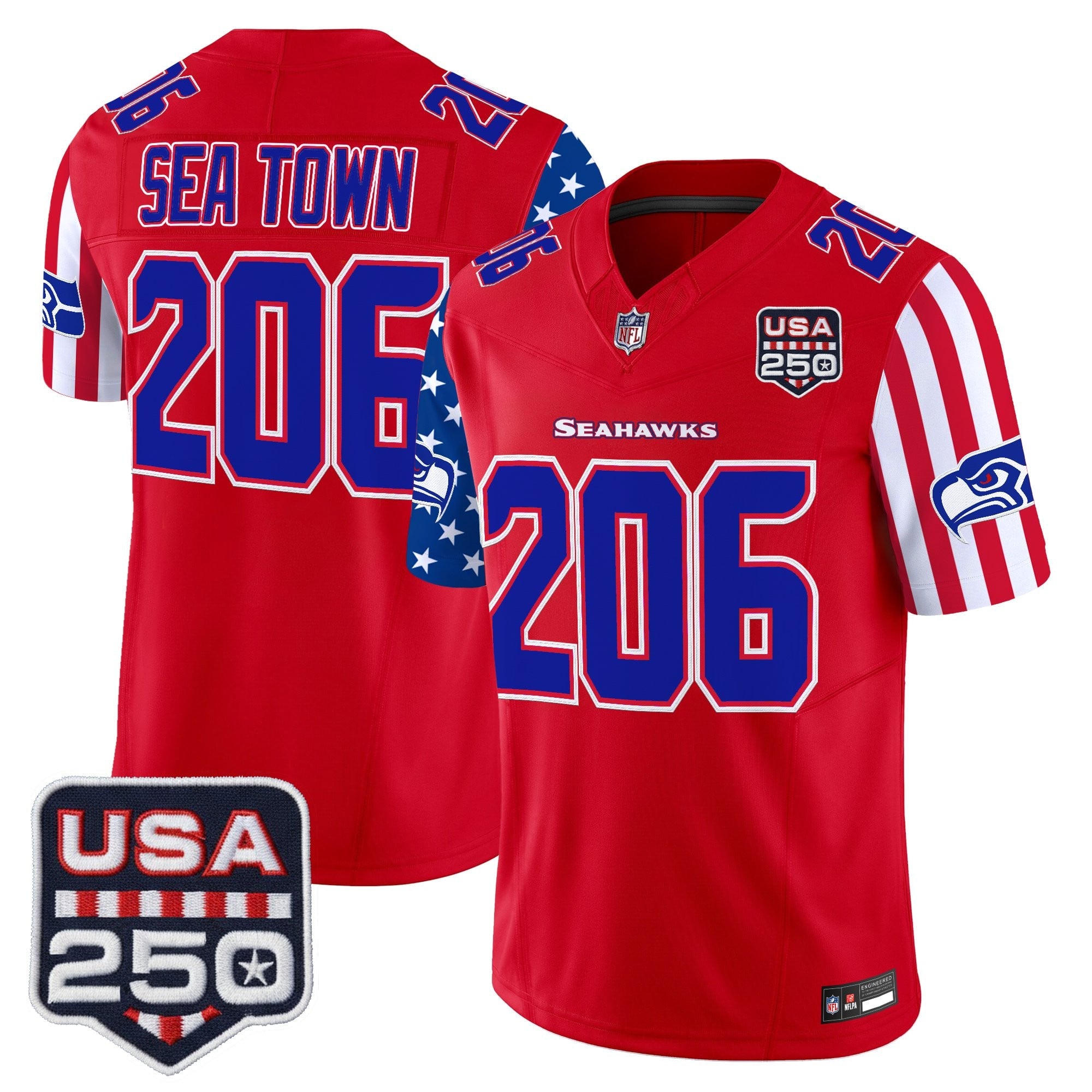 Men's Seattle Seahawks "America 250 Edition" Vapor Limited Jersey - All Stitched