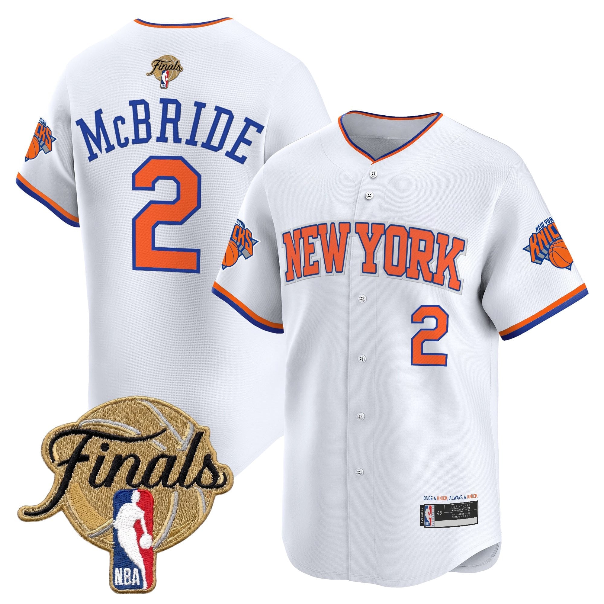 Men's New York Knicks 2026 Finals Vapor Baseball Jersey - All Stitched
