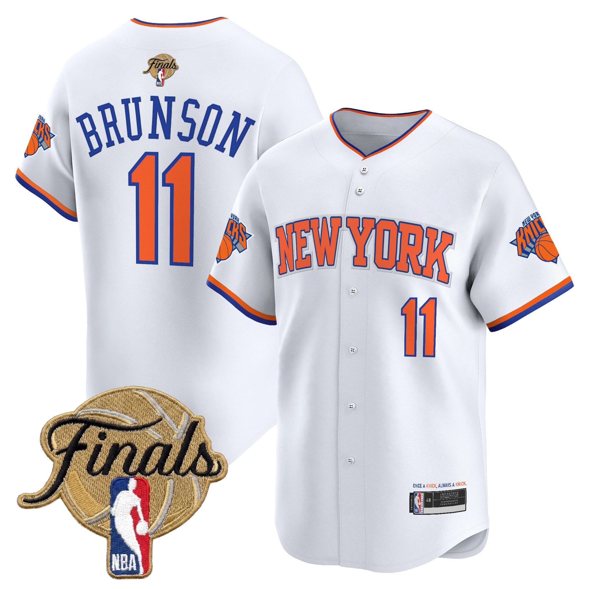 Men's New York Knicks 2026 Finals Vapor Baseball Jersey - All Stitched