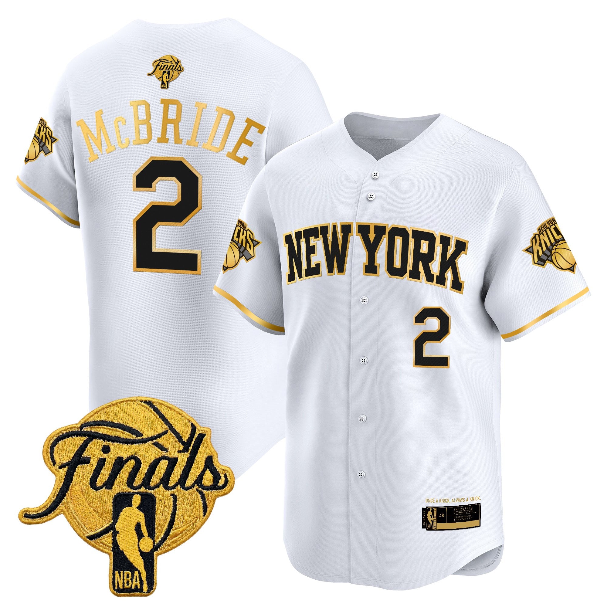 Men's New York Knicks 2026 Finals Vapor Baseball Jersey - All Stitched
