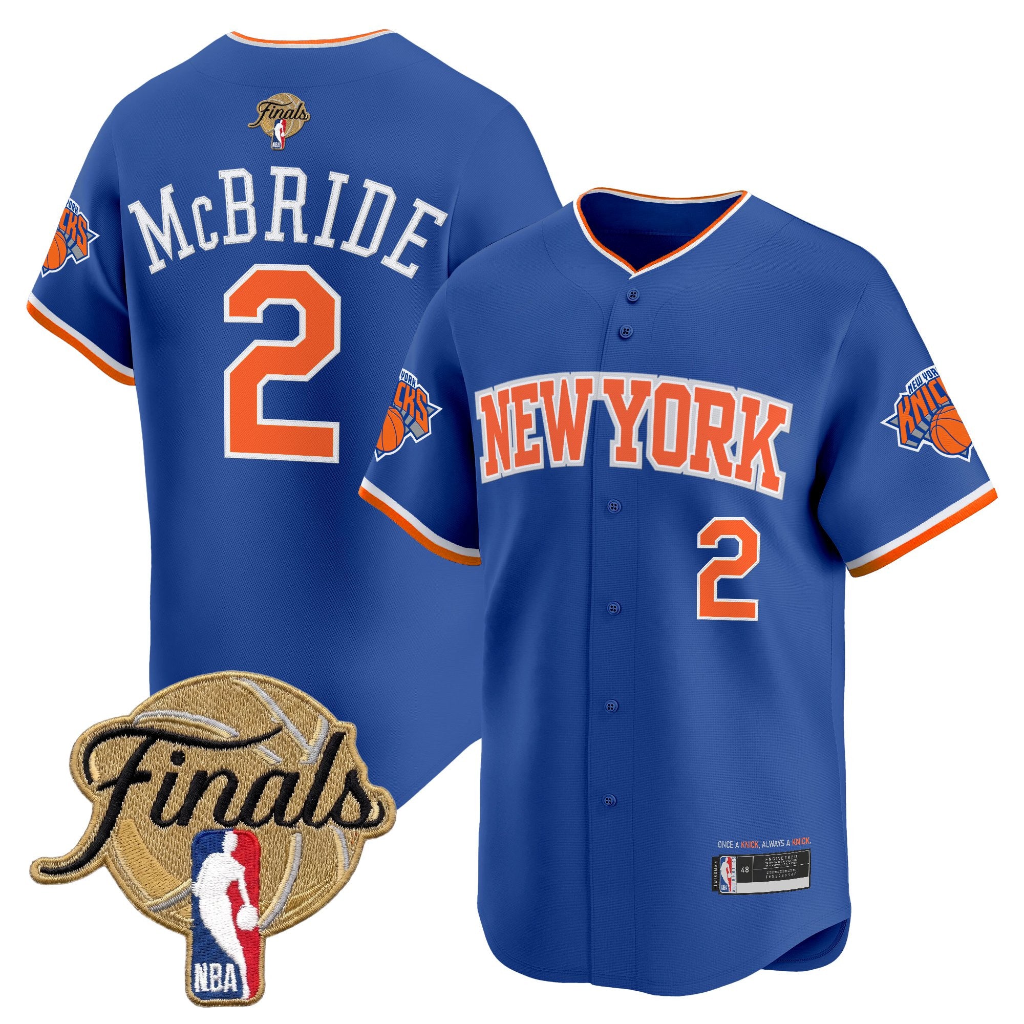 Men's New York Knicks 2026 Finals Vapor Baseball Jersey - All Stitched