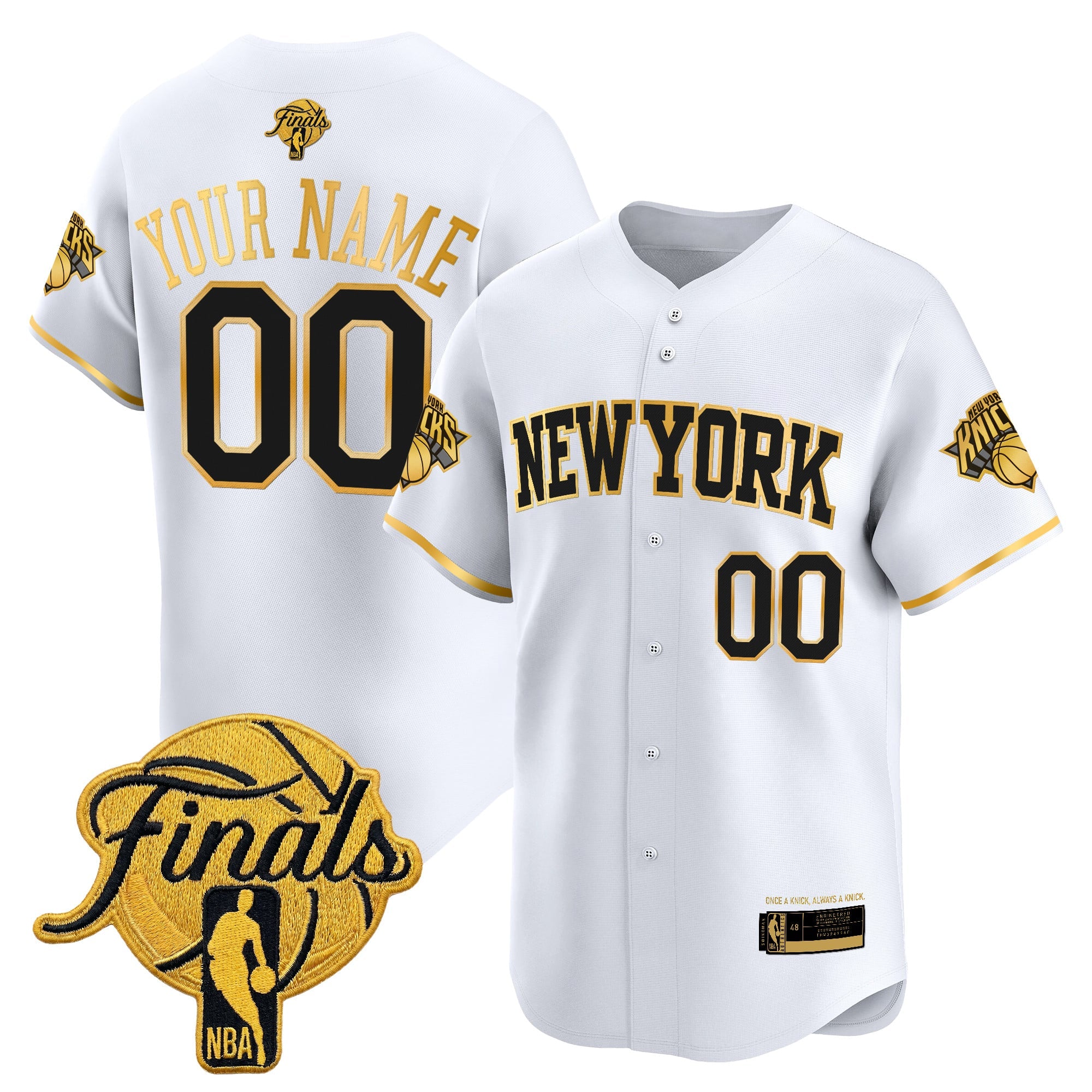 New York Knicks 2026 Finals Vapor Custom Baseball Jersey - All Stitched