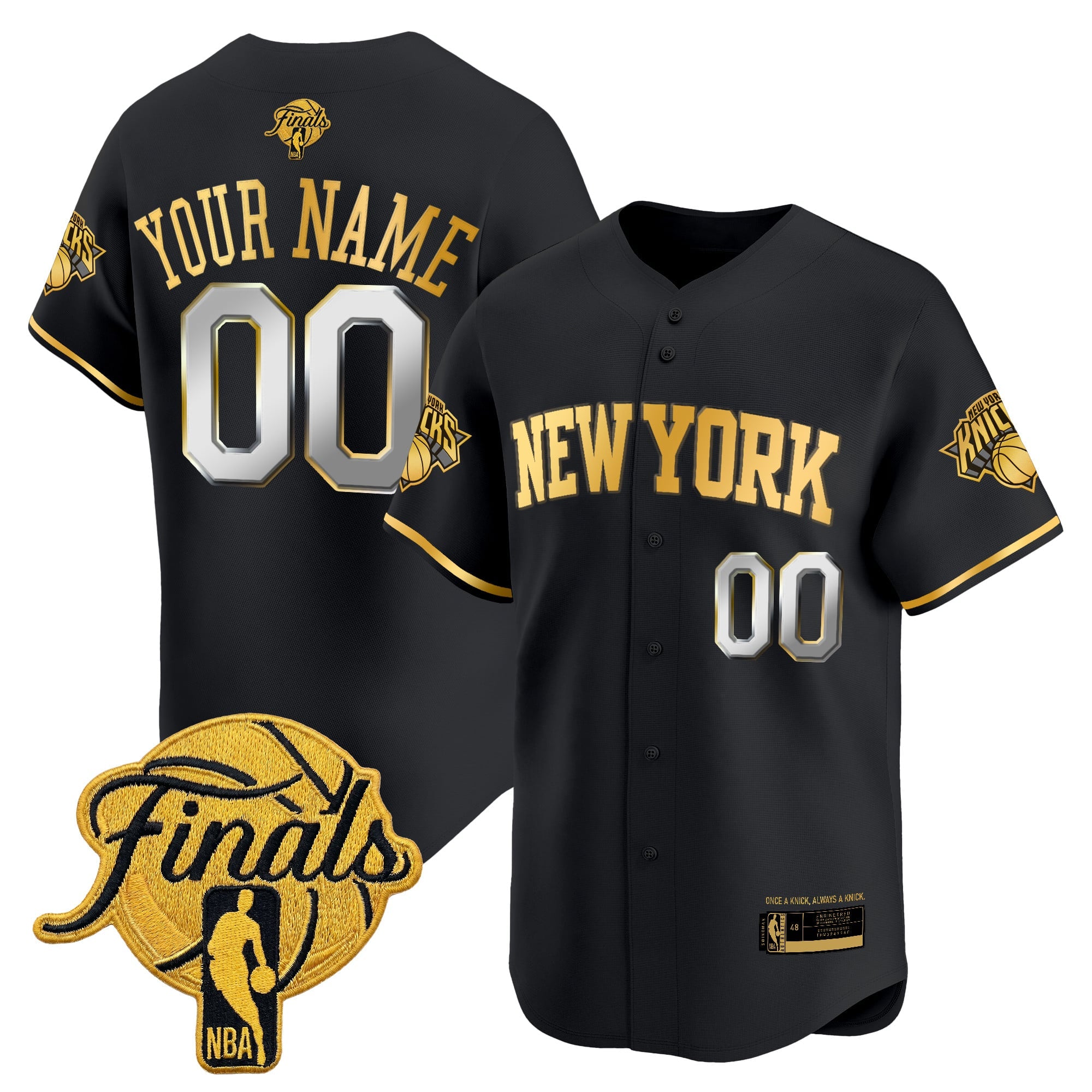 New York Knicks 2026 Finals Vapor Custom Baseball Jersey - All Stitched