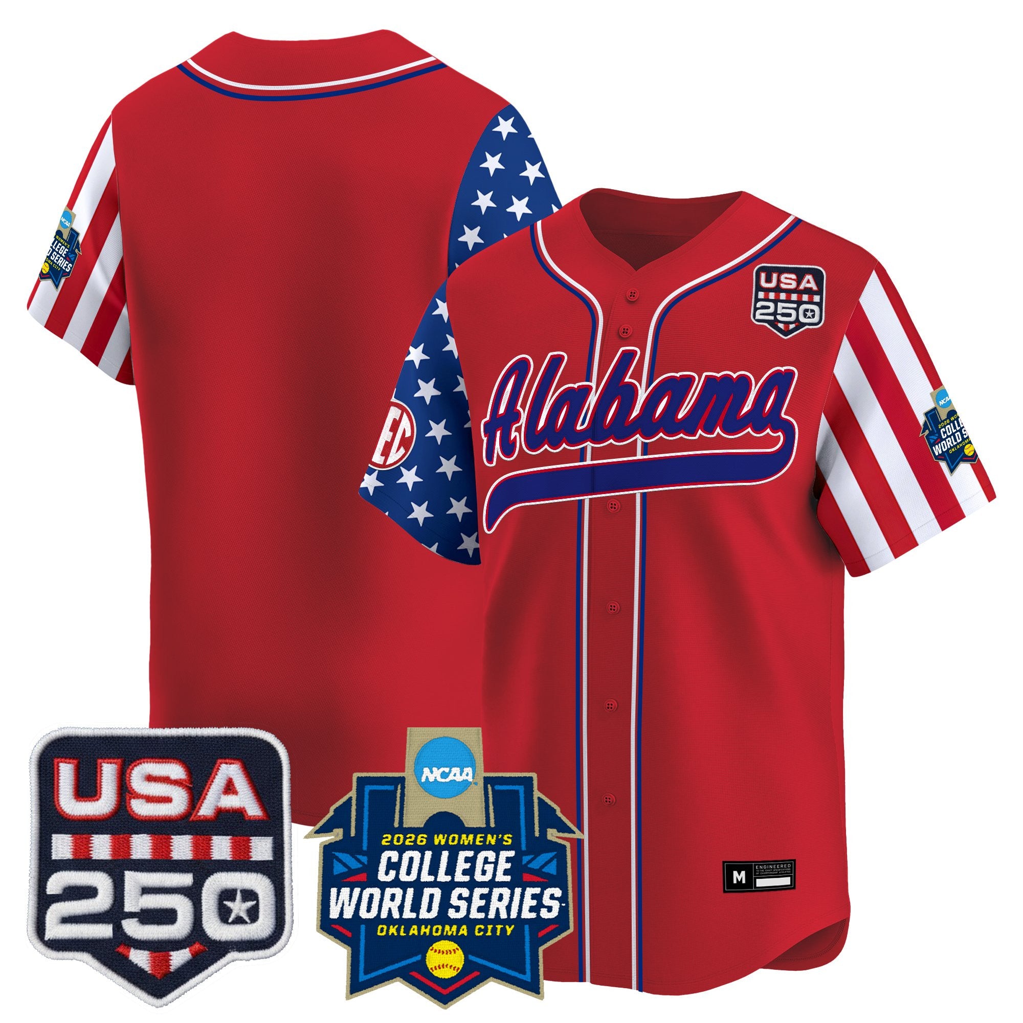 Men's Size - Alabama Softball "America 250 Edition" Vapor Premier Limited Jersey - 2026 World Series (WCWS) - All Stitched