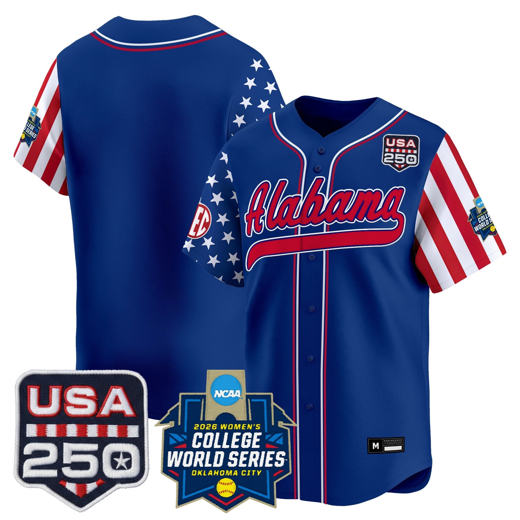 Men's Size - Alabama Softball "America 250 Edition" Vapor Premier Limited Jersey - 2026 World Series (WCWS) - All Stitched