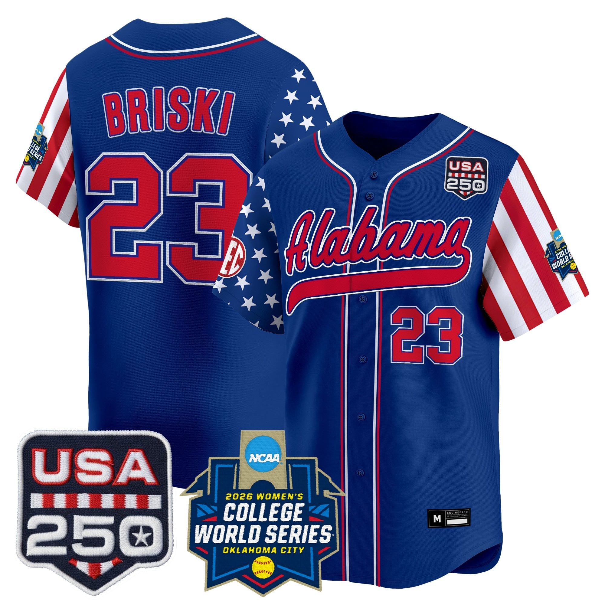 Men's Size - Alabama Softball "America 250 Edition" Vapor Premier Limited Jersey - 2026 World Series (WCWS) - All Stitched