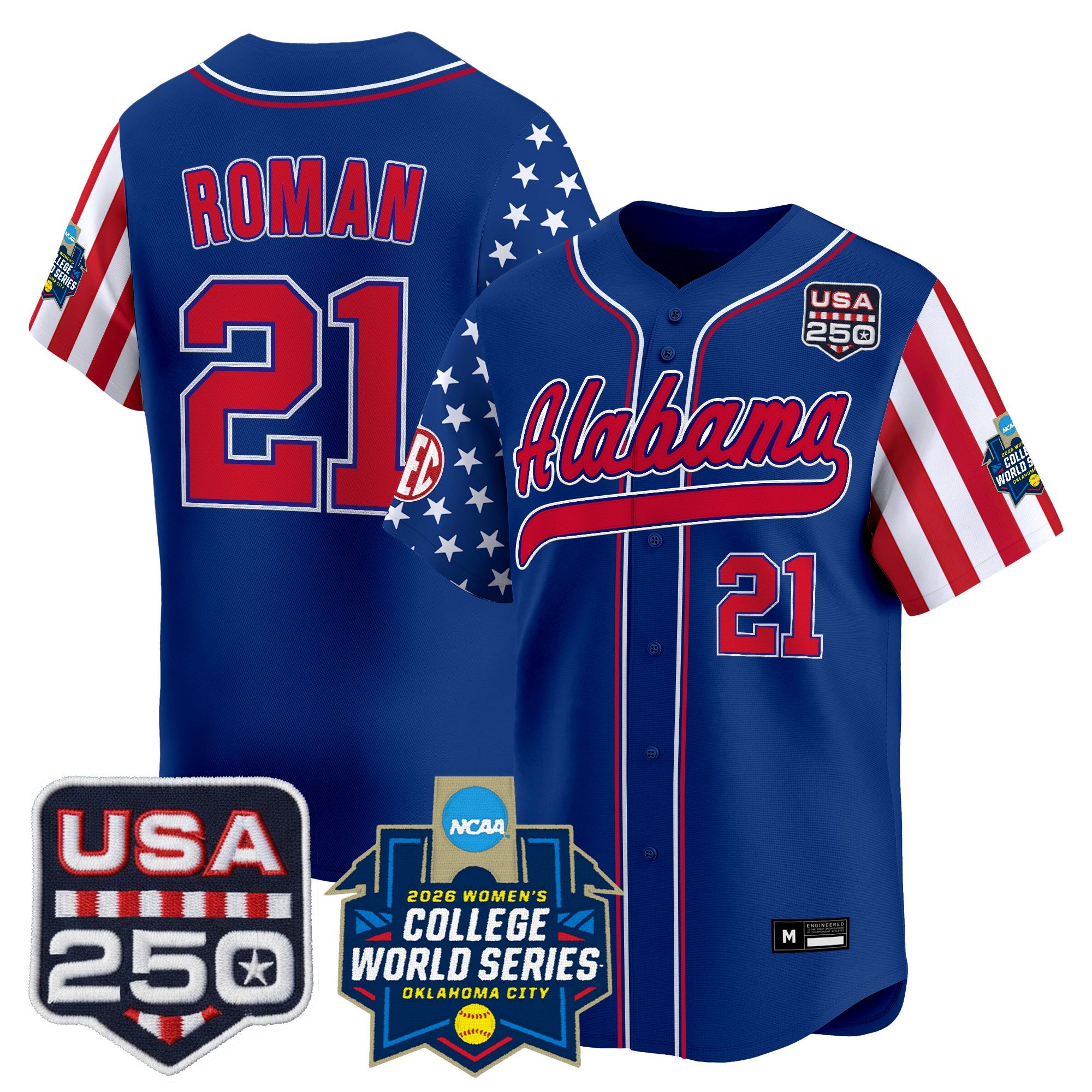 Men's Size - Alabama Softball "America 250 Edition" Vapor Premier Limited Jersey - 2026 World Series (WCWS) - All Stitched