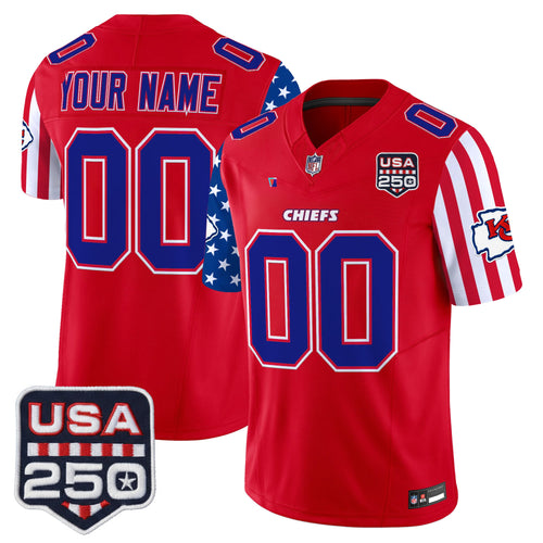 Chiefs "America 250 Edition" Vapor Limited Custom Jersey - All Stitched