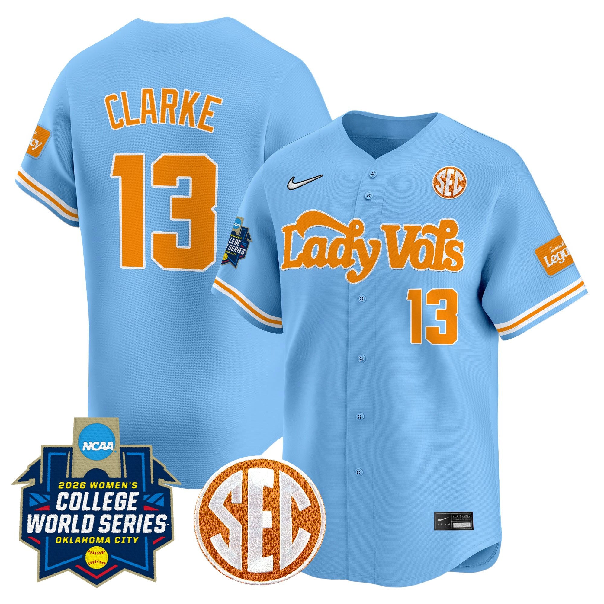 Men's Size - Tennessee Volunteers Softball 2026 World Series (WCWS) Vapor Premier Limited Jersey - All Stitched