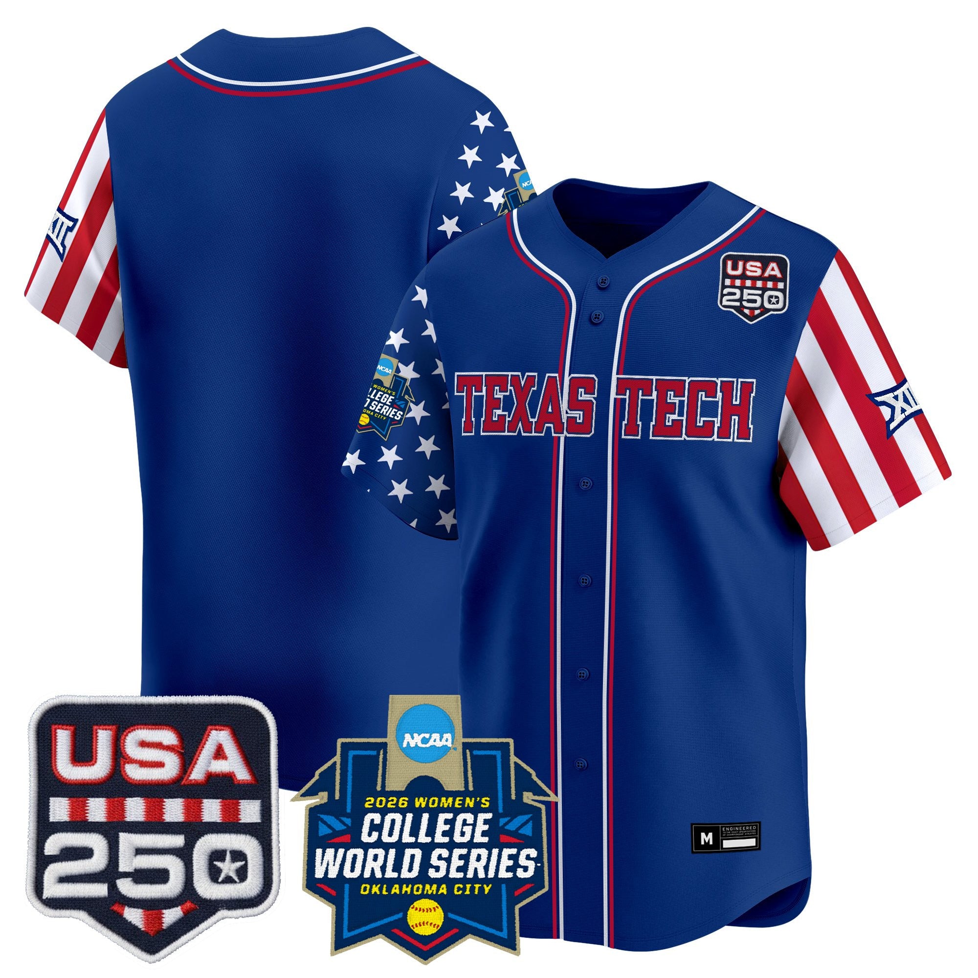 Men's Size - Texas Tech Red Raiders "America 250 Edition" Vapor Premier Limited Jersey - 2026 World Series (WCWS) - All Stitched