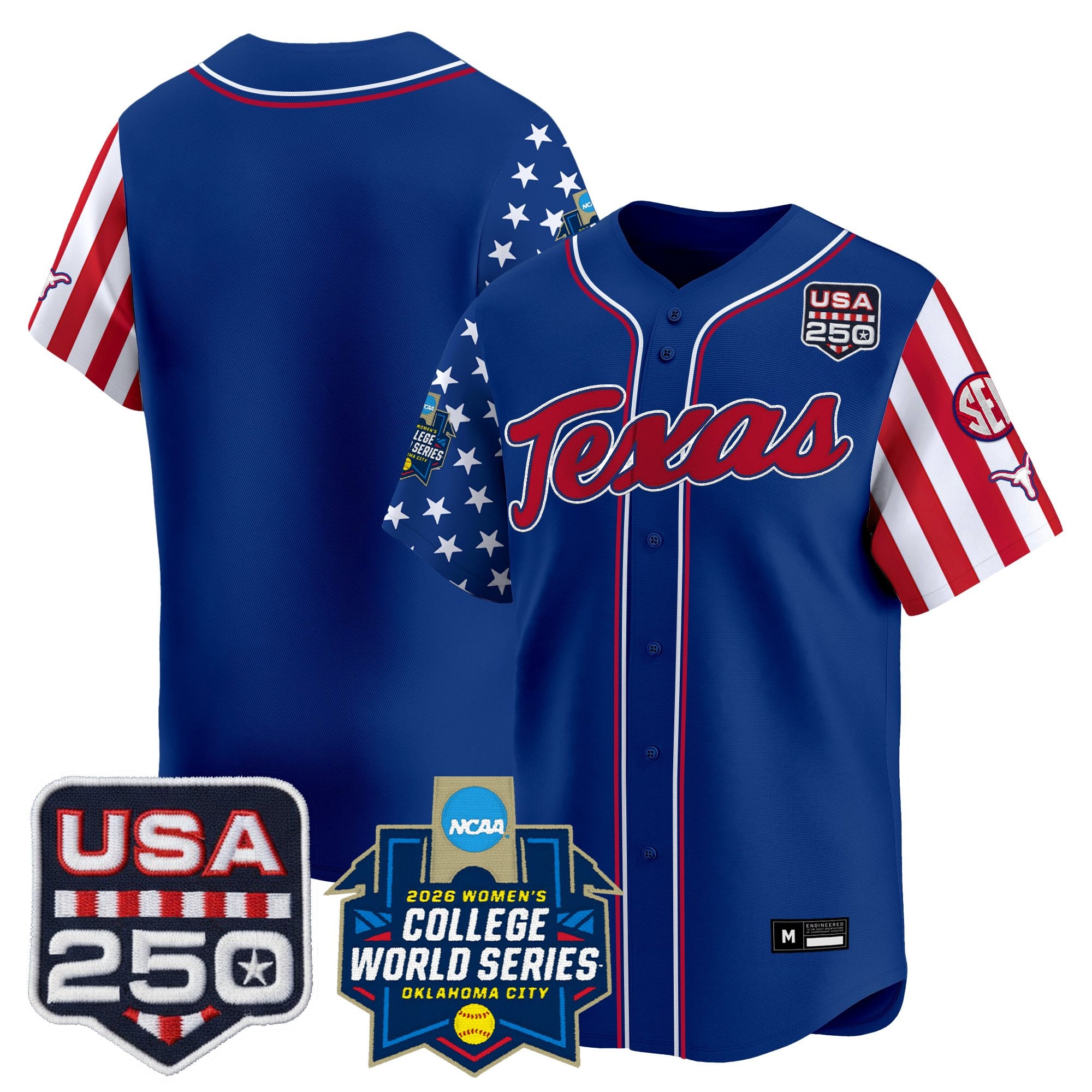 Men's Size -Texas Longhorn "America 250 Edition" Vapor Premier Limited Jersey - 2026 World Series (WCWS) - All Stitched