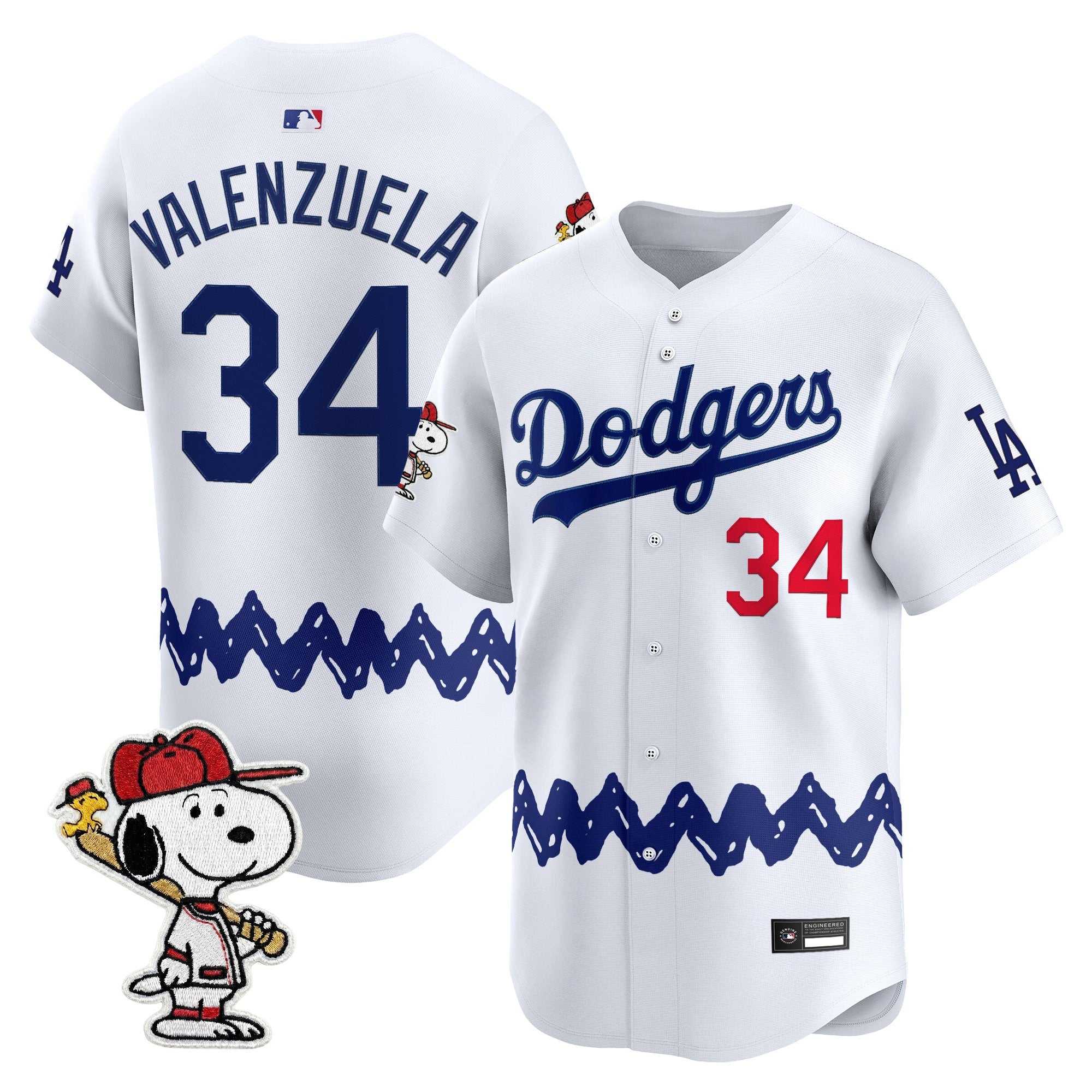 Men's Los Angeles Dodgers x Peanuts Vapor Premier Limited Jersey - Stitched