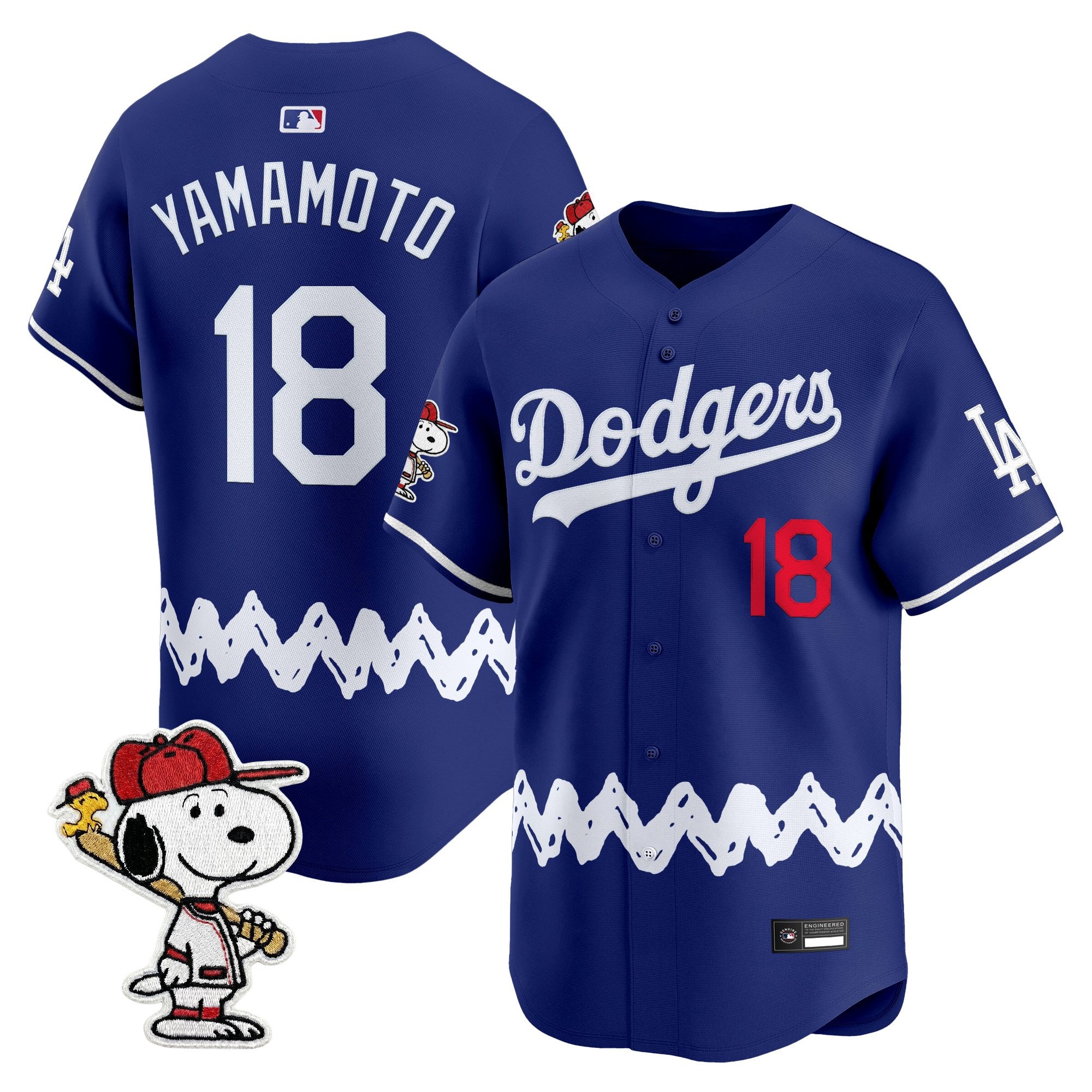 Men's Los Angeles Dodgers x Peanuts Vapor Premier Limited Jersey - Stitched