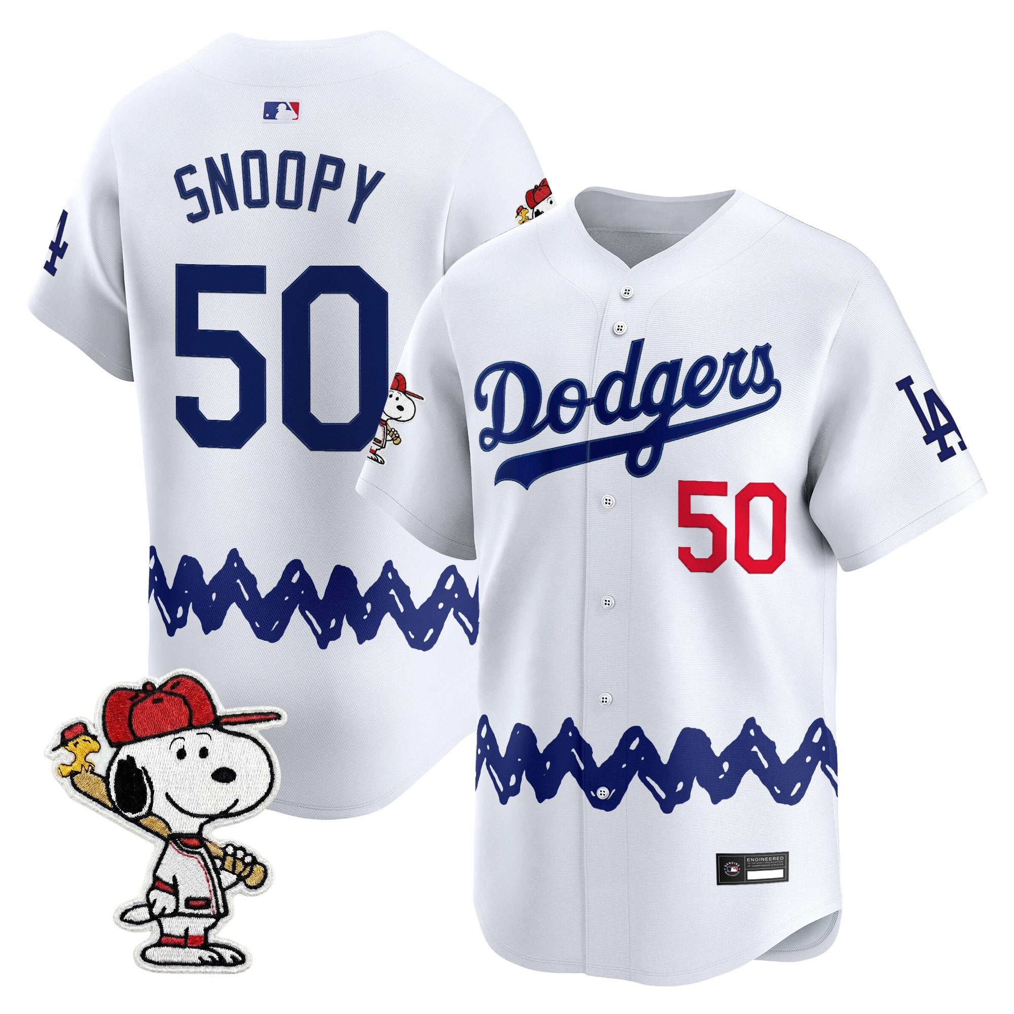 Men's Los Angeles Dodgers x Peanuts Vapor Premier Limited Jersey - Stitched