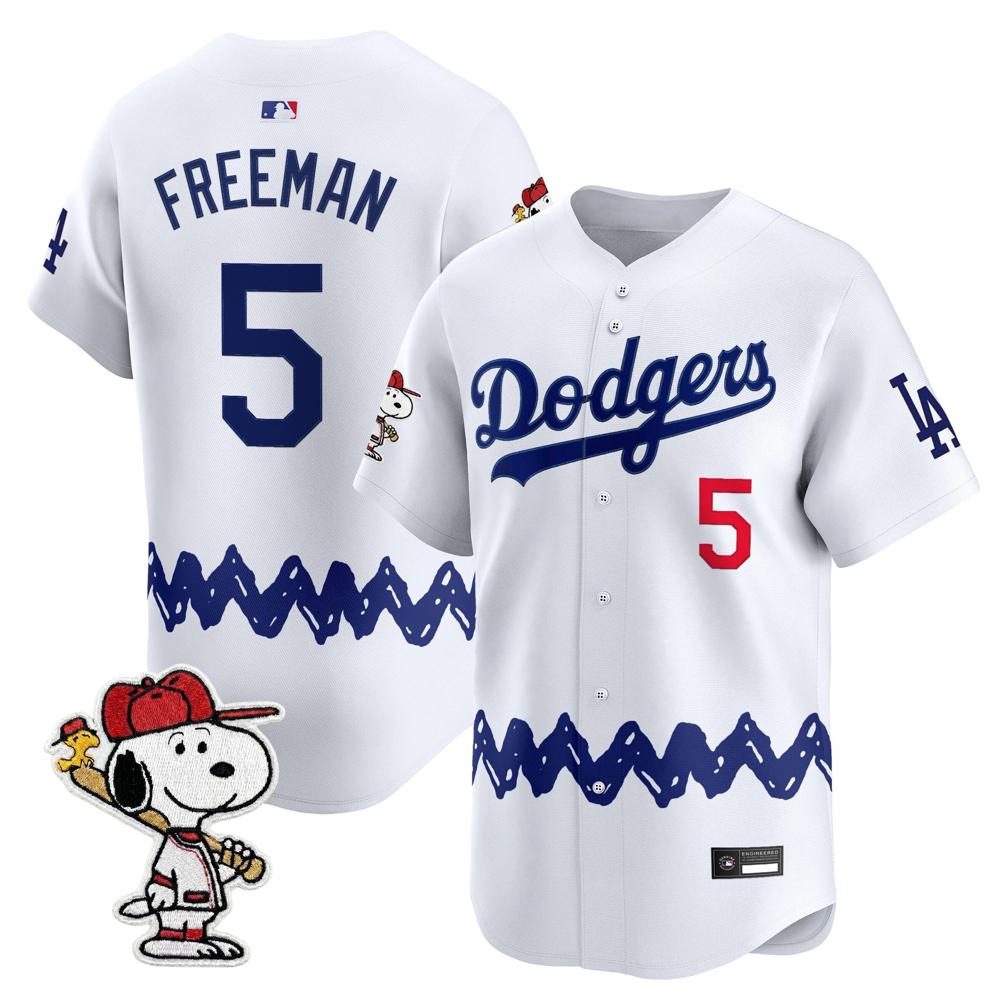 Men's Los Angeles Dodgers x Peanuts Vapor Premier Limited Jersey - Stitched