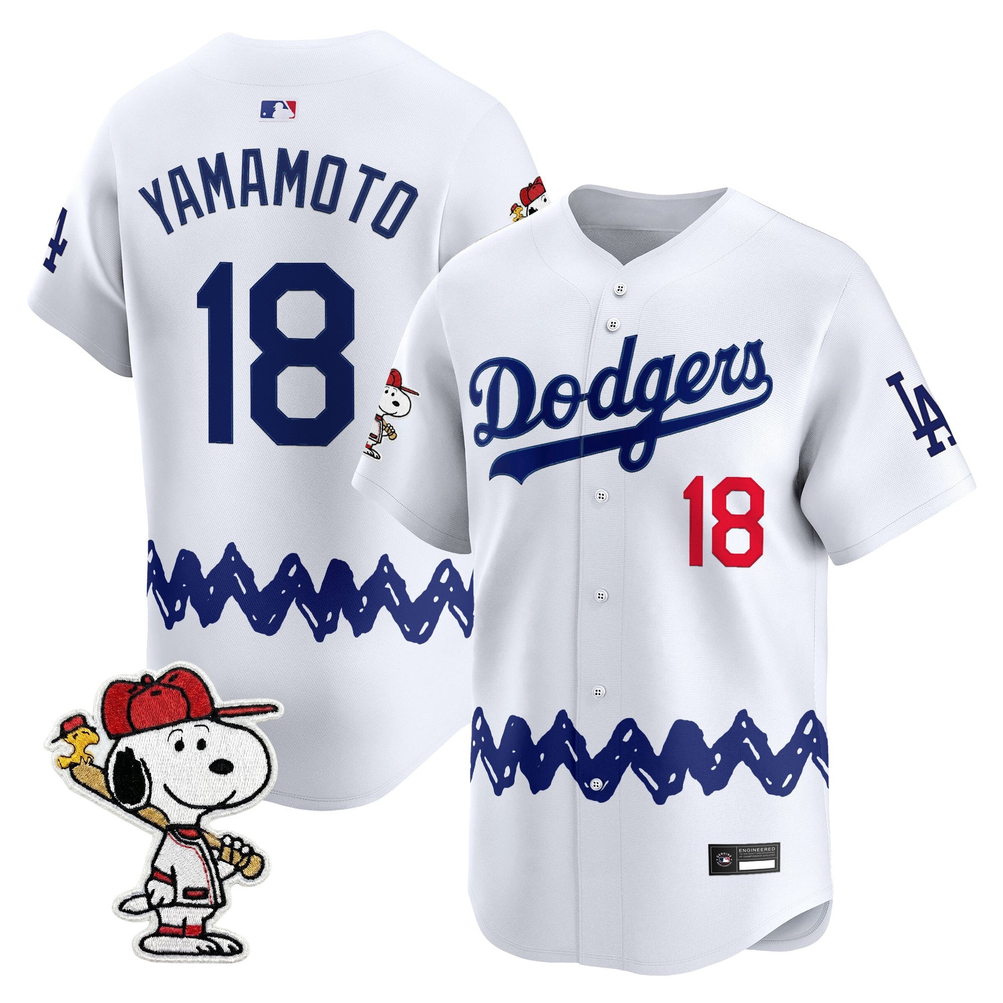 Men's Los Angeles Dodgers x Peanuts Vapor Premier Limited Jersey - Stitched