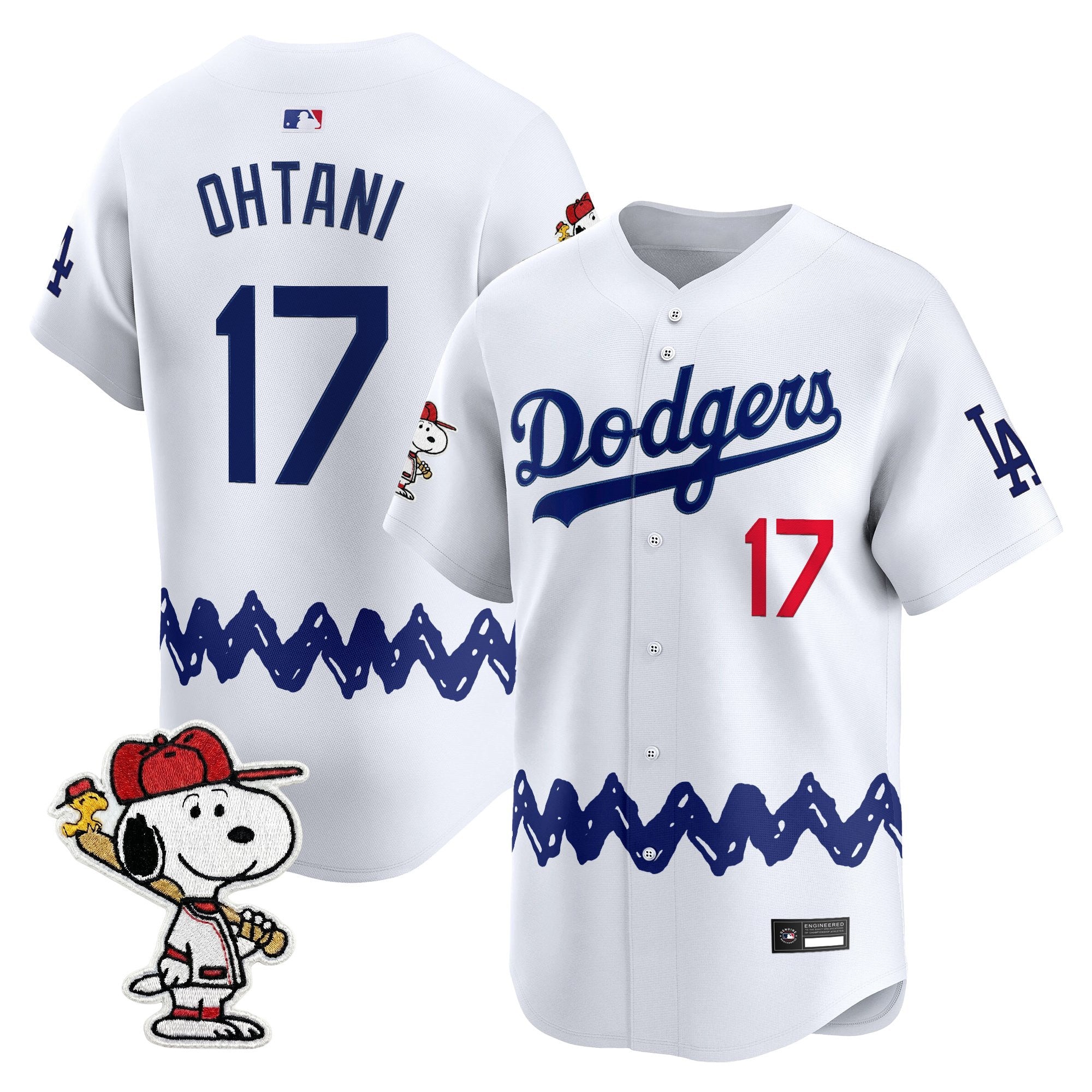 Men's Los Angeles Dodgers x Peanuts Vapor Premier Limited Jersey - Stitched