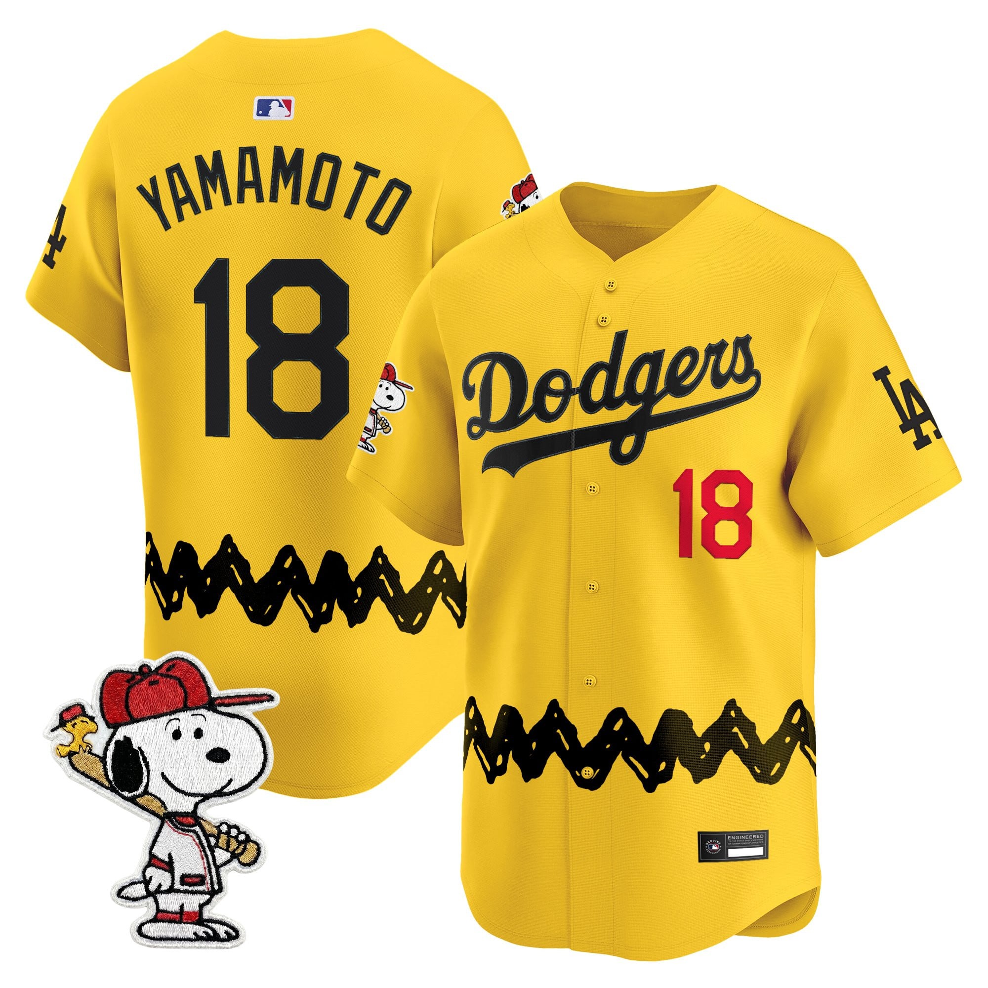 Men's Los Angeles Dodgers x Peanuts Vapor Premier Limited Jersey - Stitched