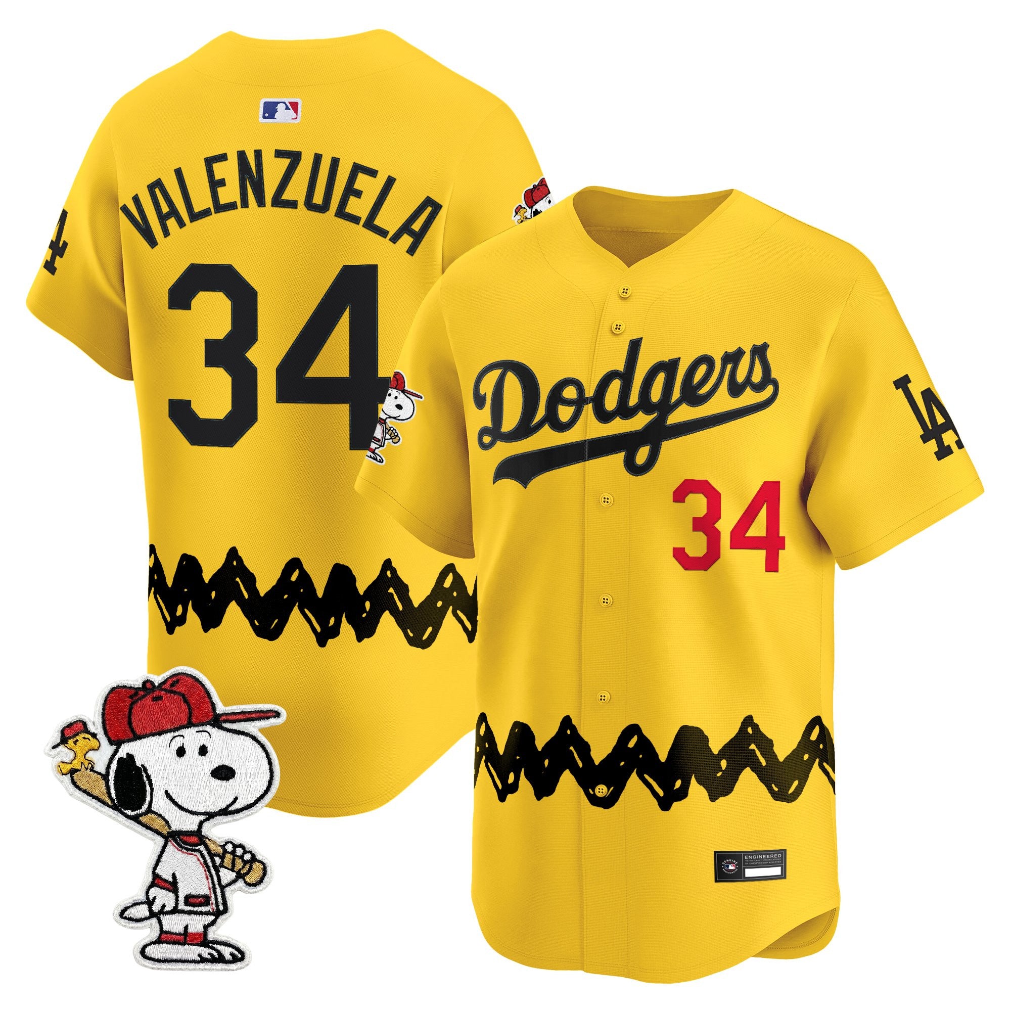 Men's Los Angeles Dodgers x Peanuts Vapor Premier Limited Jersey - Stitched