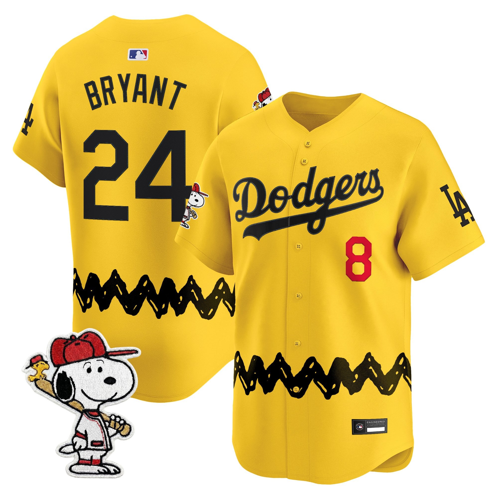 Men's Los Angeles Dodgers x Peanuts Vapor Premier Limited Jersey - Stitched