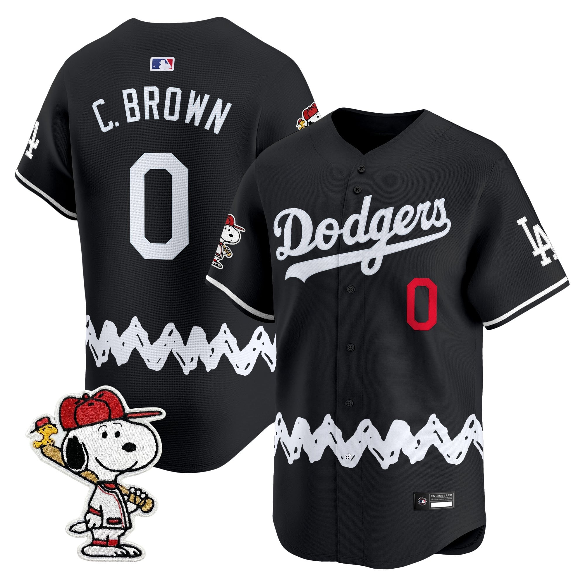 Men's Los Angeles Dodgers x Peanuts Vapor Premier Limited Jersey - Stitched