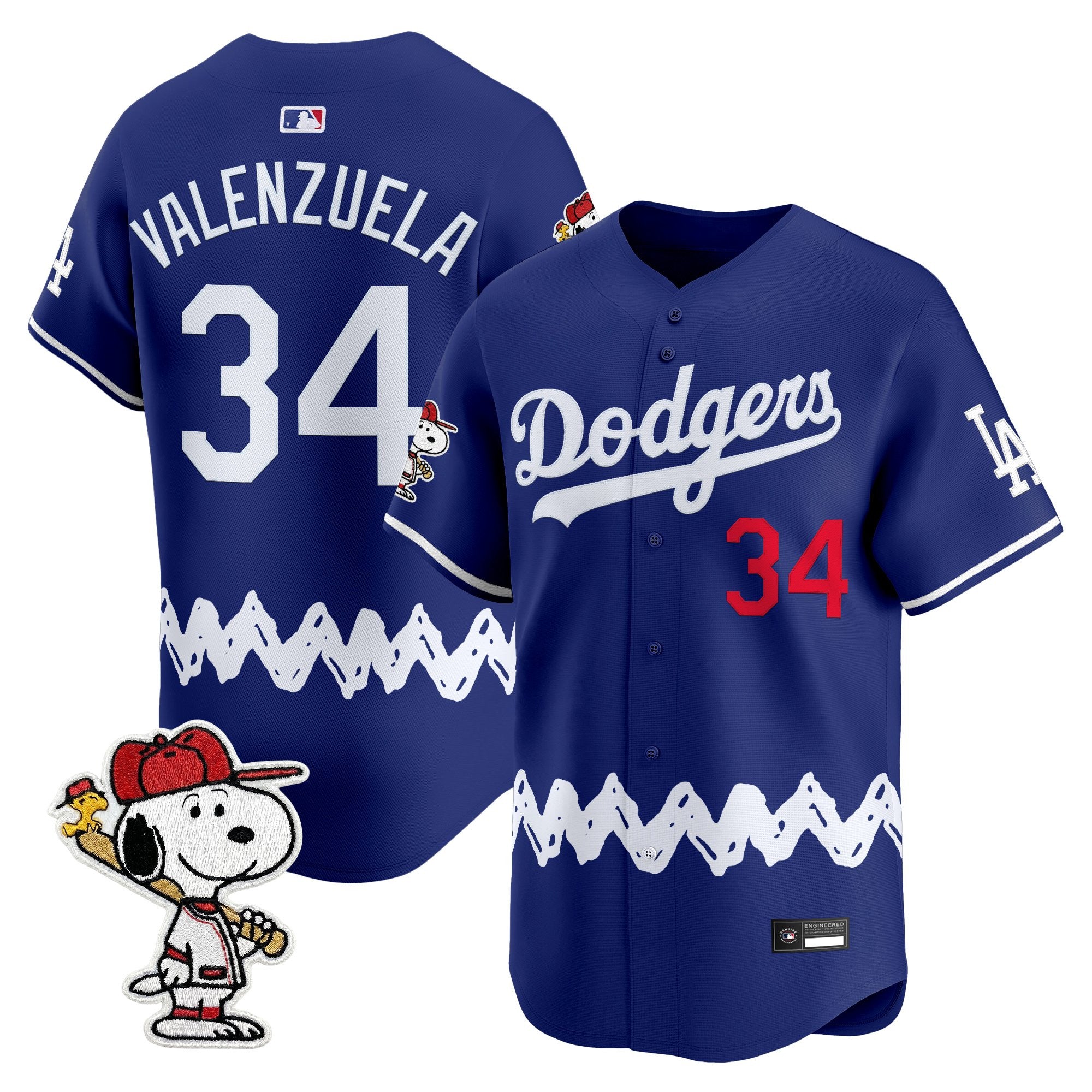 Men's Los Angeles Dodgers x Peanuts Vapor Premier Limited Jersey - Stitched