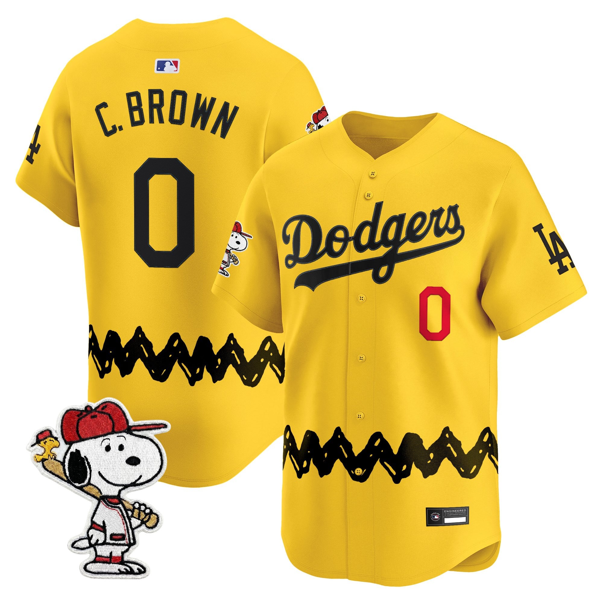 Men's Los Angeles Dodgers x Peanuts Vapor Premier Limited Jersey - Stitched