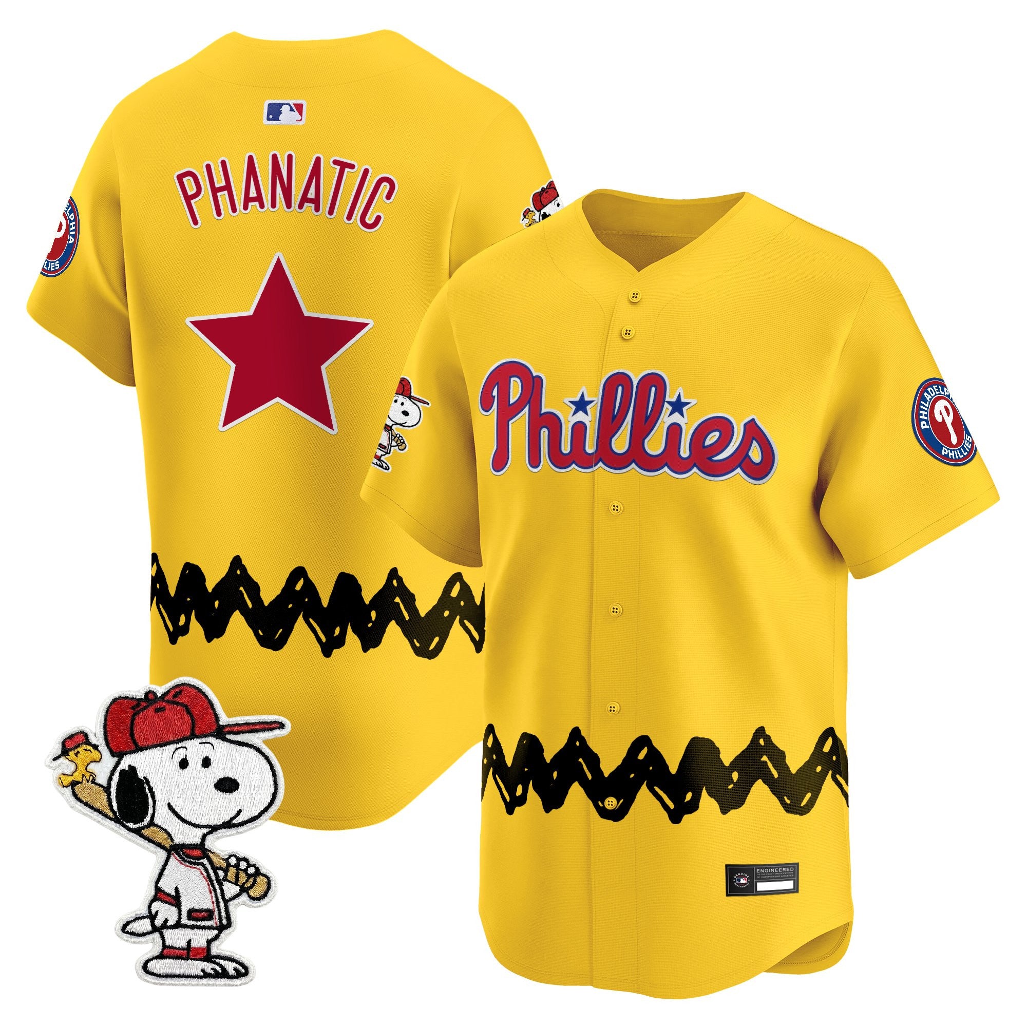 Men's Philadelphia Phillies x Peanuts Vapor Premier Limited Jersey - Stitched