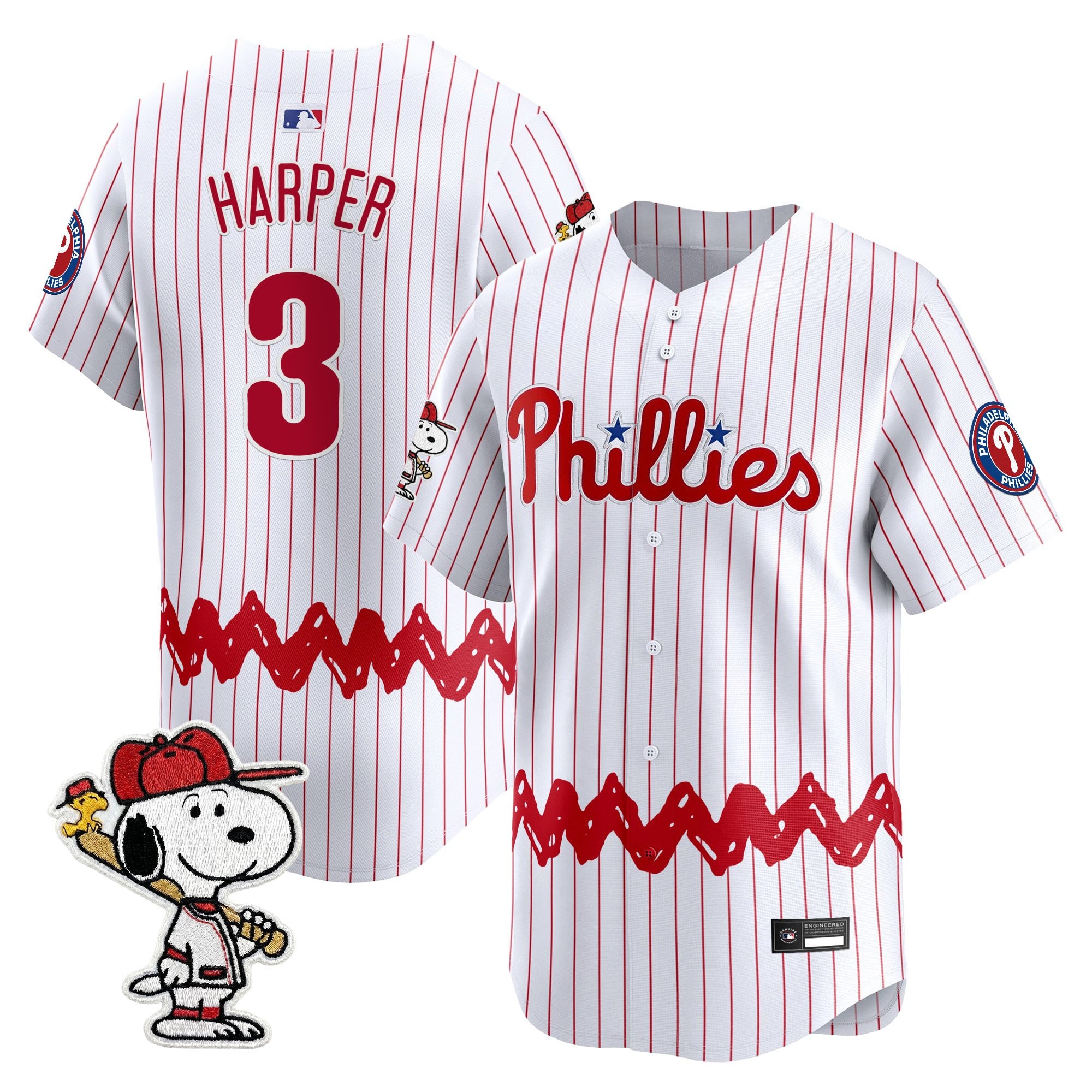 Men's Philadelphia Phillies x Peanuts Vapor Premier Limited Jersey - Stitched