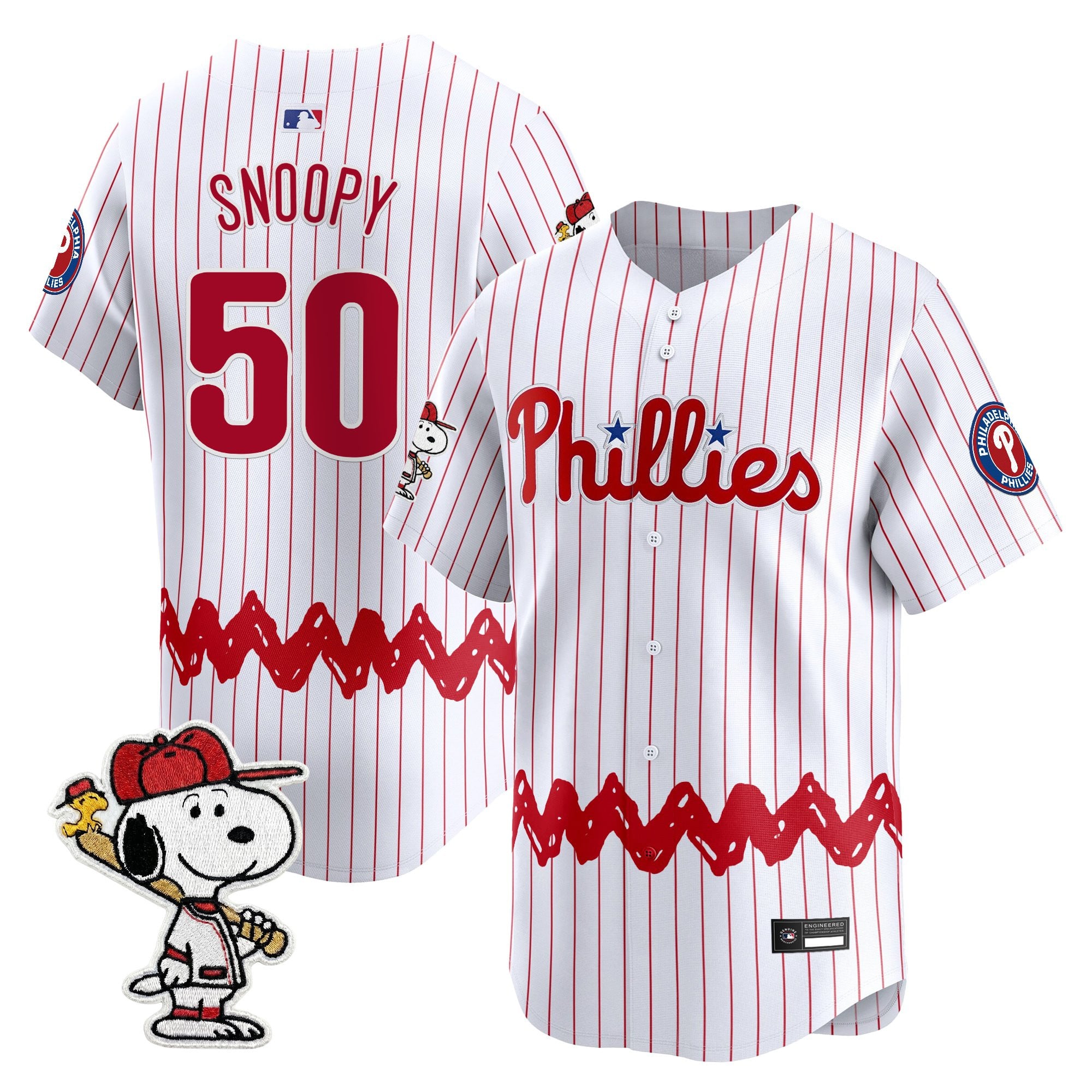 Men's Philadelphia Phillies x Peanuts Vapor Premier Limited Jersey - Stitched