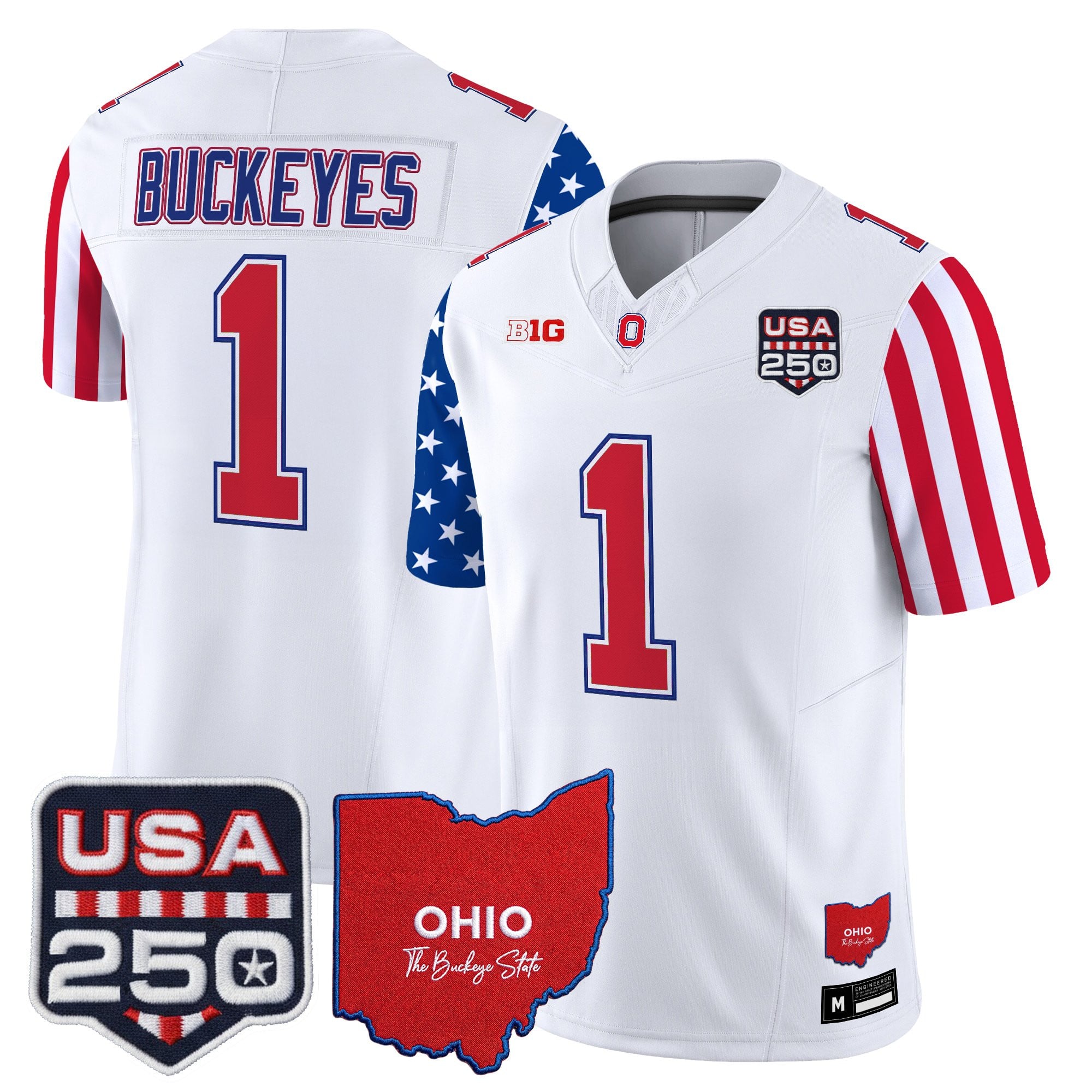 Men's Ohio State Buckeyes "America 250 Edition" Vapor Limited Jersey - All Stitched