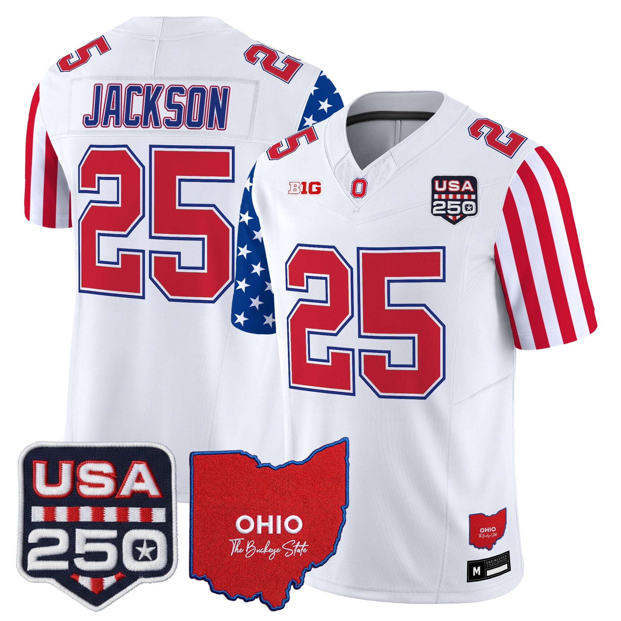 Men's Ohio State Buckeyes "America 250 Edition" Vapor Limited Jersey - All Stitched