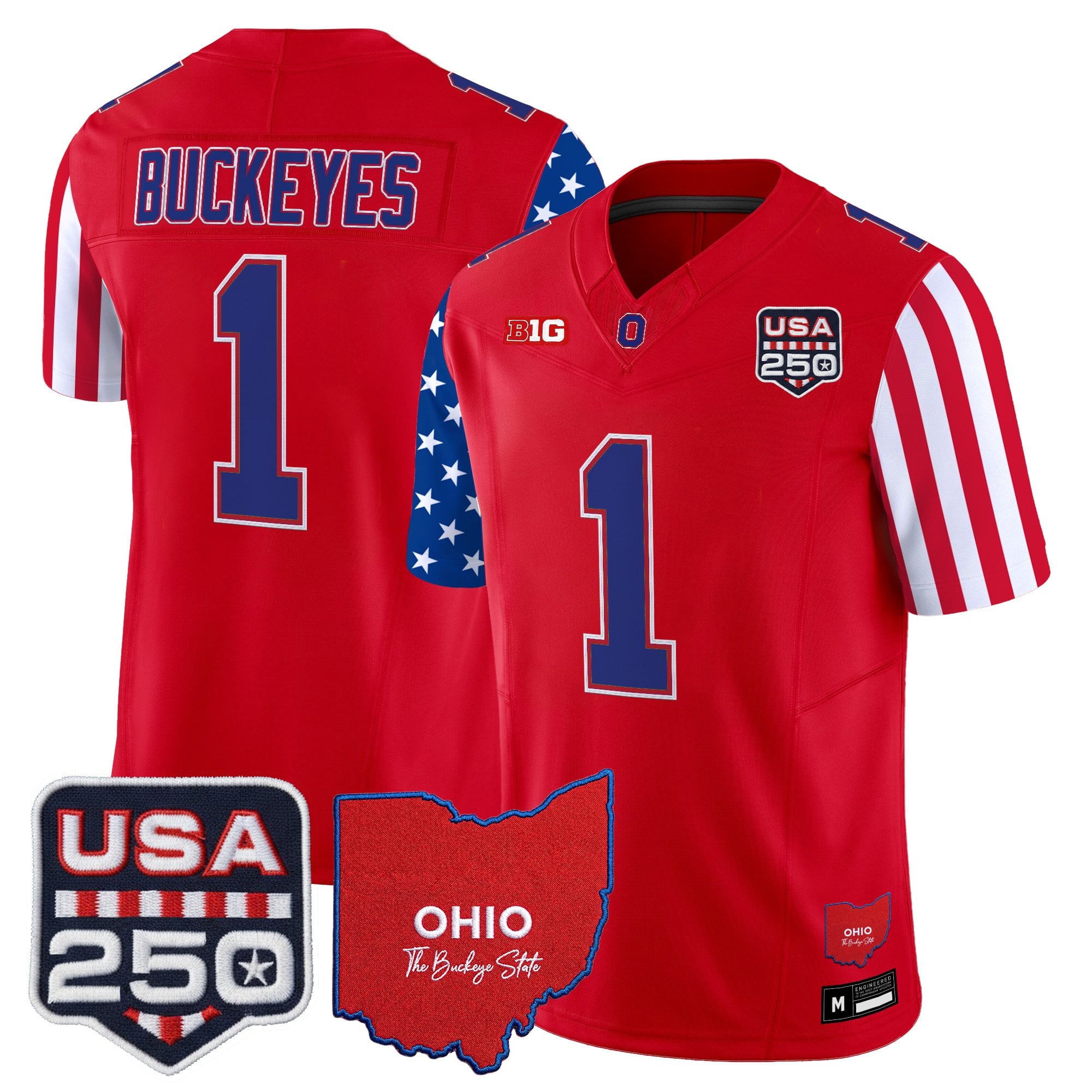 Men's Ohio State Buckeyes "America 250 Edition" Vapor Limited Jersey - All Stitched