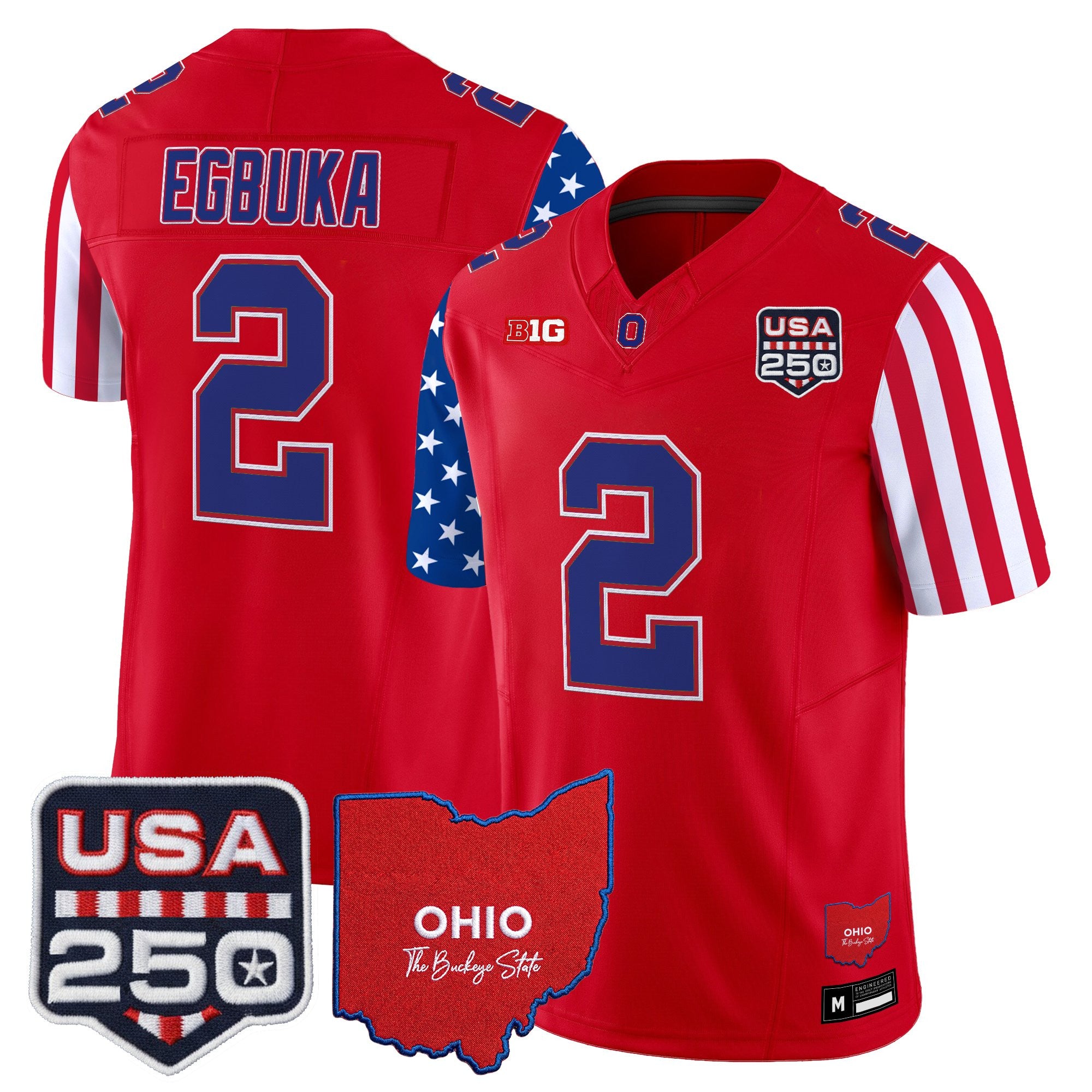 Men's Ohio State Buckeyes "America 250 Edition" Vapor Limited Jersey - All Stitched