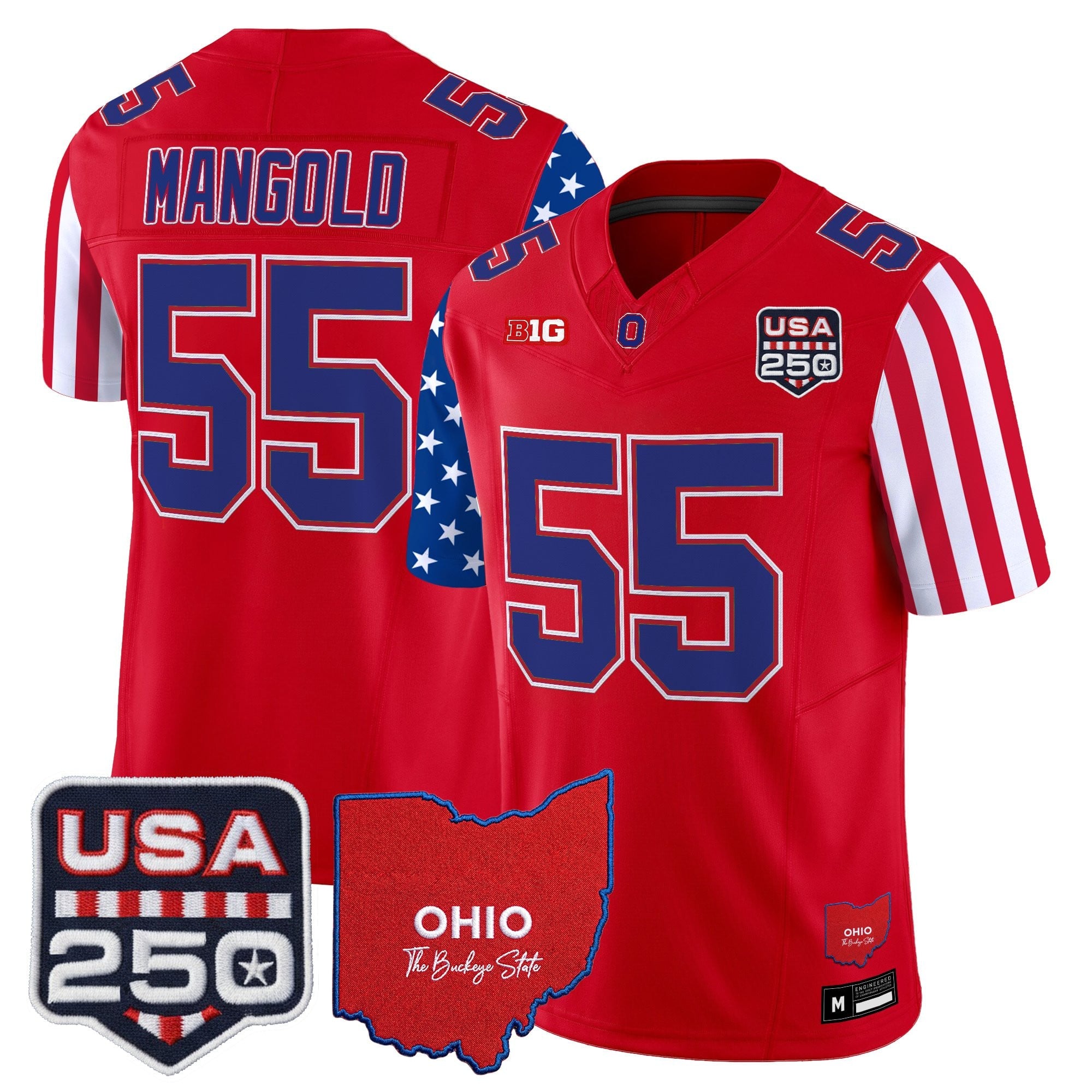 Men's Ohio State Buckeyes "America 250 Edition" Vapor Limited Jersey - All Stitched
