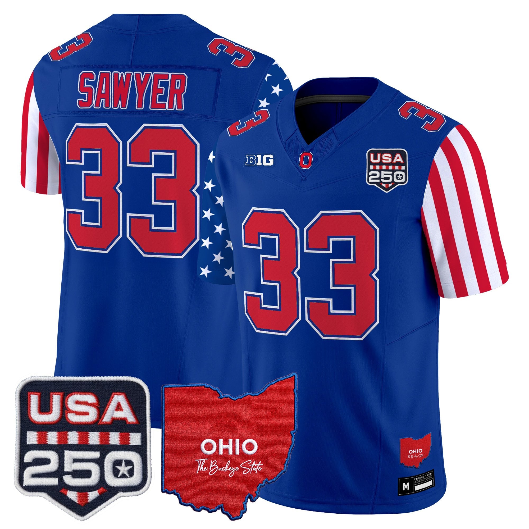 Men's Ohio State Buckeyes "America 250 Edition" Vapor Limited Jersey - All Stitched