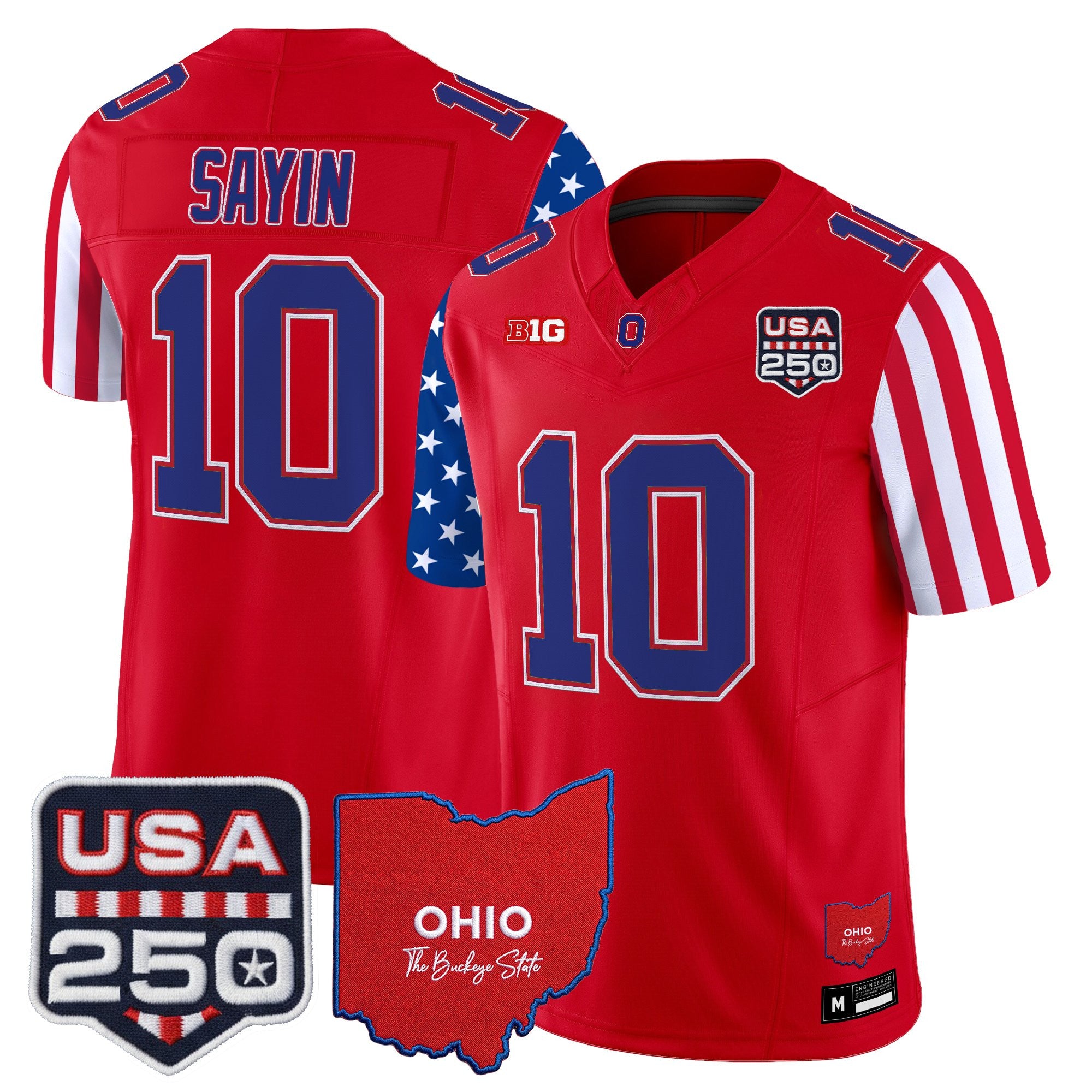Men's Ohio State Buckeyes "America 250 Edition" Vapor Limited Jersey - All Stitched