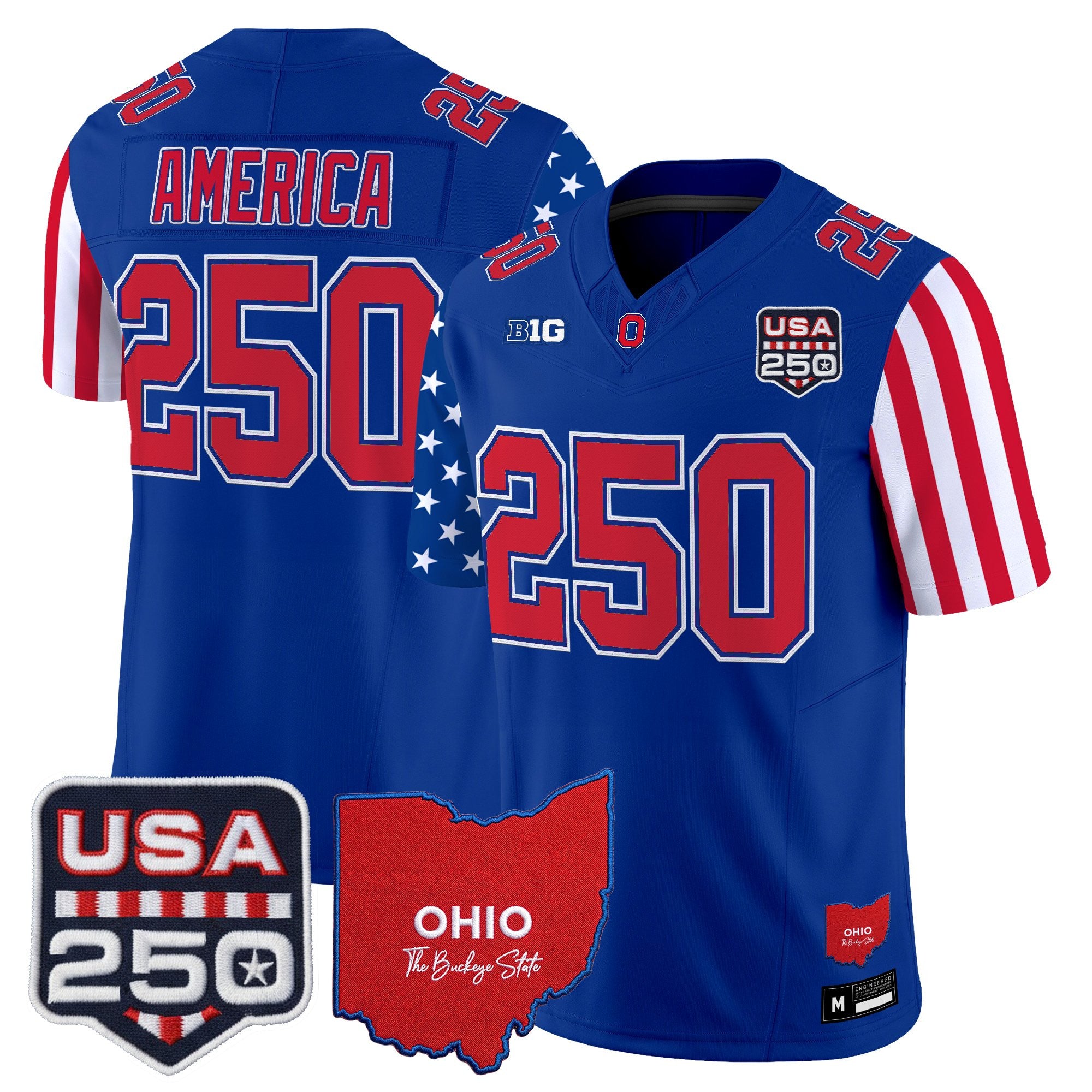 Men's Ohio State Buckeyes "America 250 Edition" Vapor Limited Jersey - All Stitched