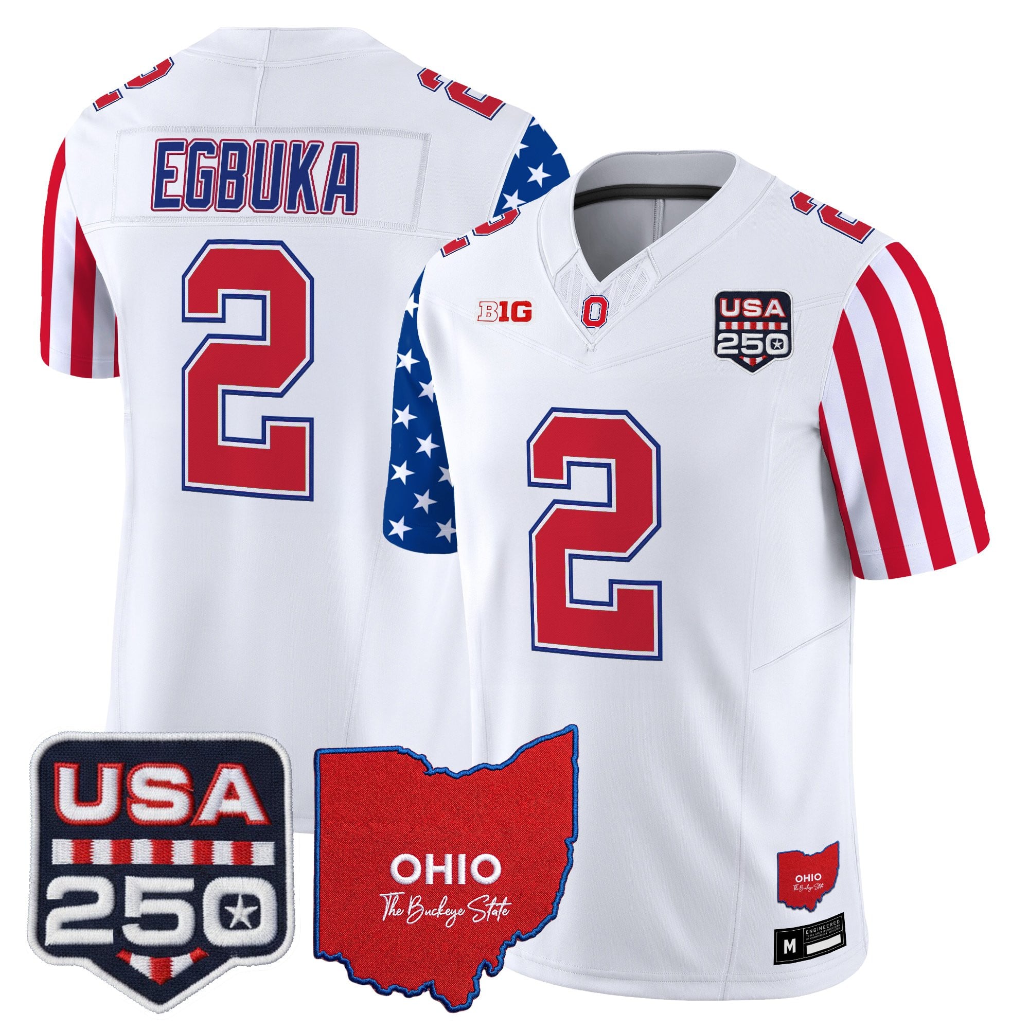 Men's Ohio State Buckeyes "America 250 Edition" Vapor Limited Jersey - All Stitched