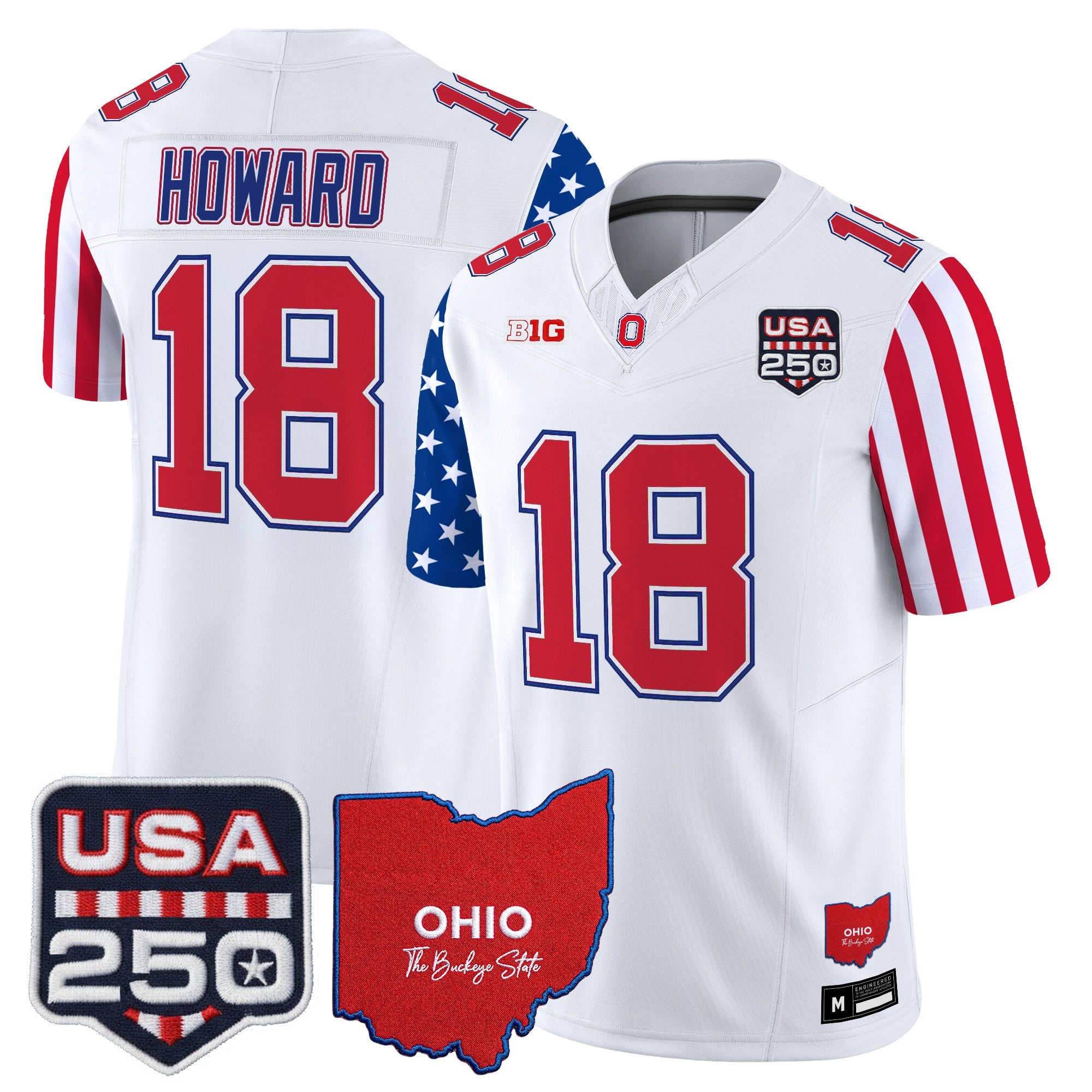 Men's Ohio State Buckeyes "America 250 Edition" Vapor Limited Jersey - All Stitched