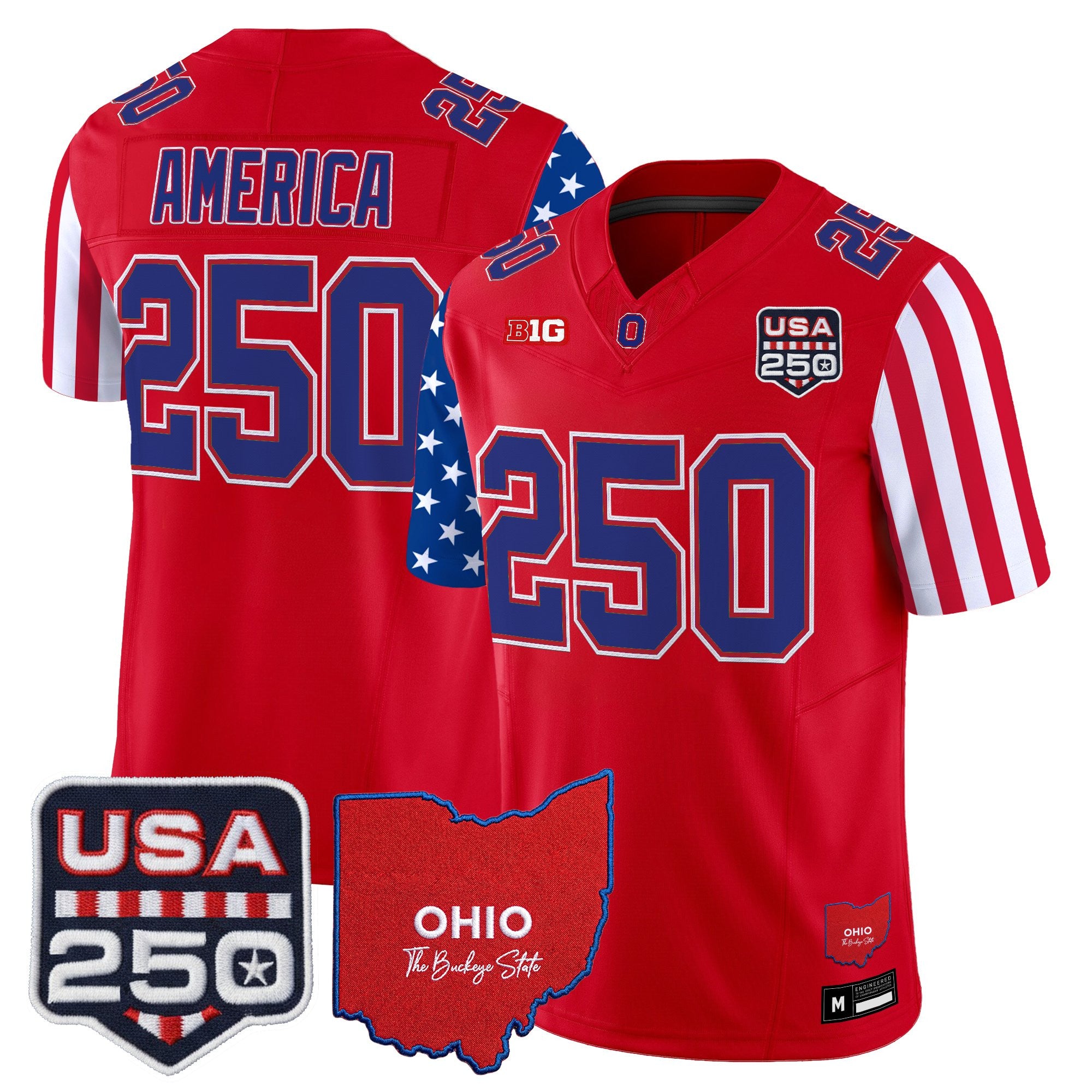 Men's Ohio State Buckeyes "America 250 Edition" Vapor Limited Jersey - All Stitched