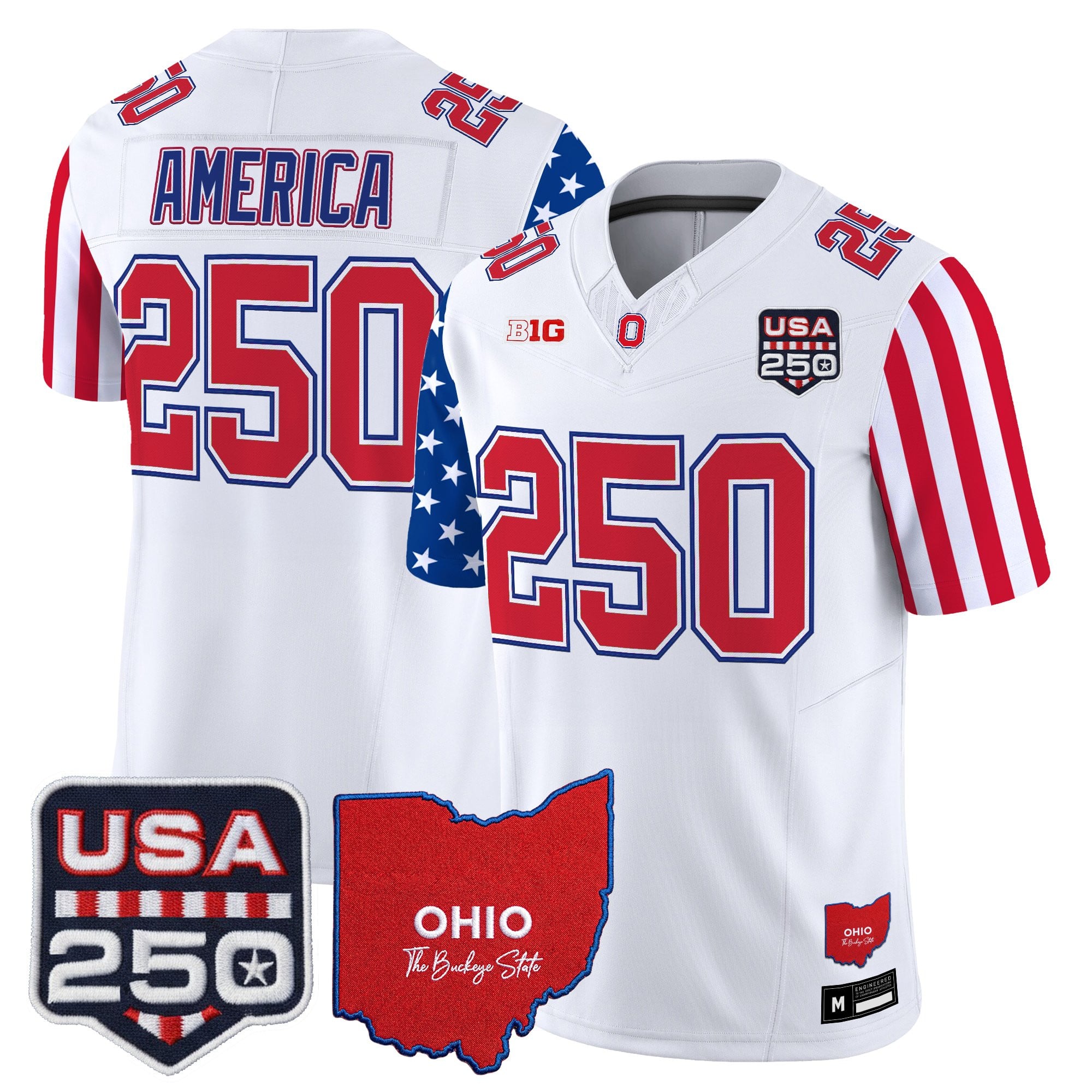 Men's Ohio State Buckeyes "America 250 Edition" Vapor Limited Jersey - All Stitched