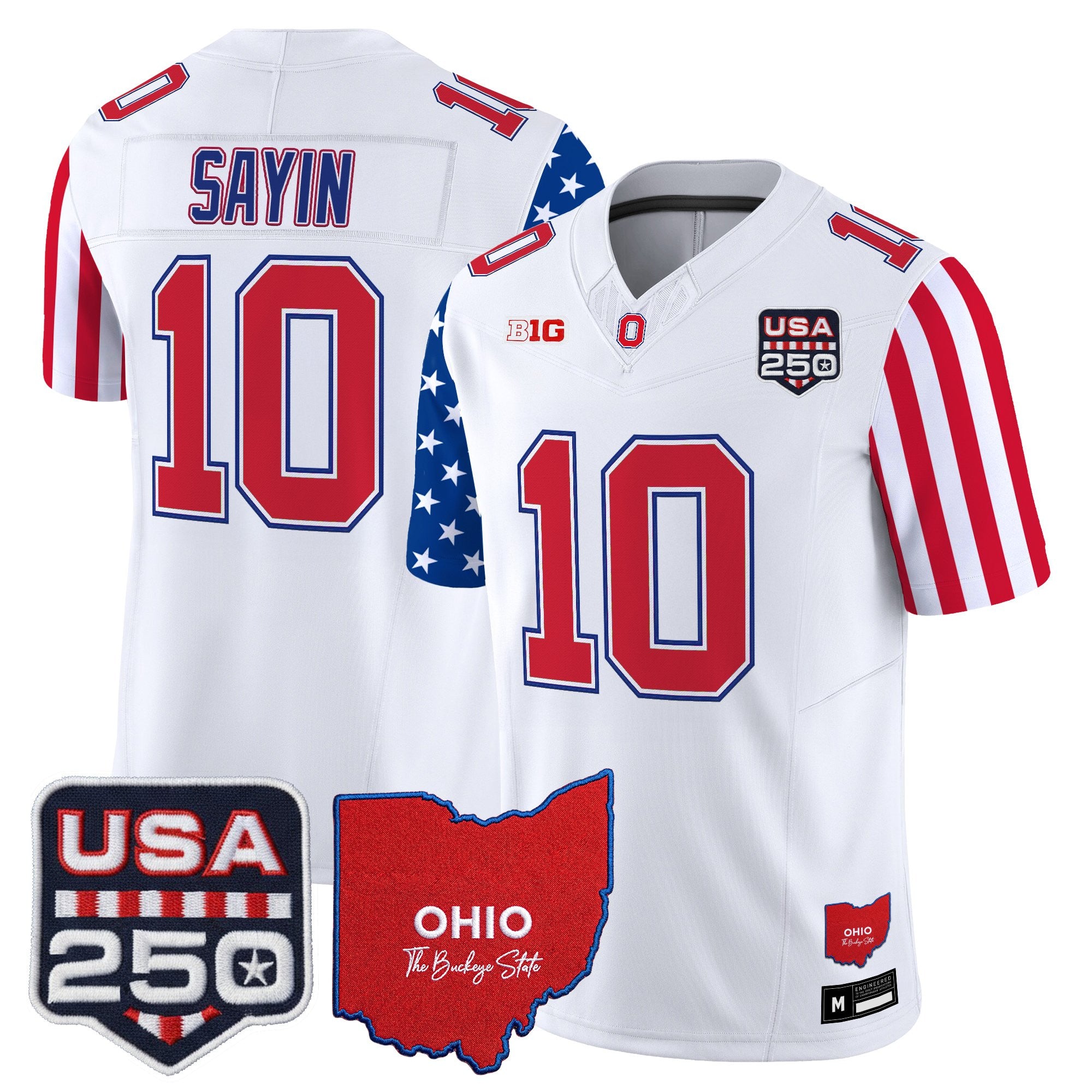 Men's Ohio State Buckeyes "America 250 Edition" Vapor Limited Jersey - All Stitched
