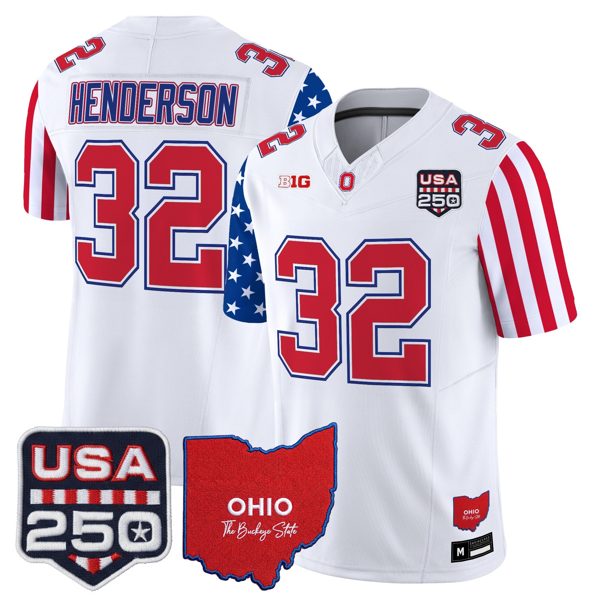 Men's Ohio State Buckeyes "America 250 Edition" Vapor Limited Jersey - All Stitched