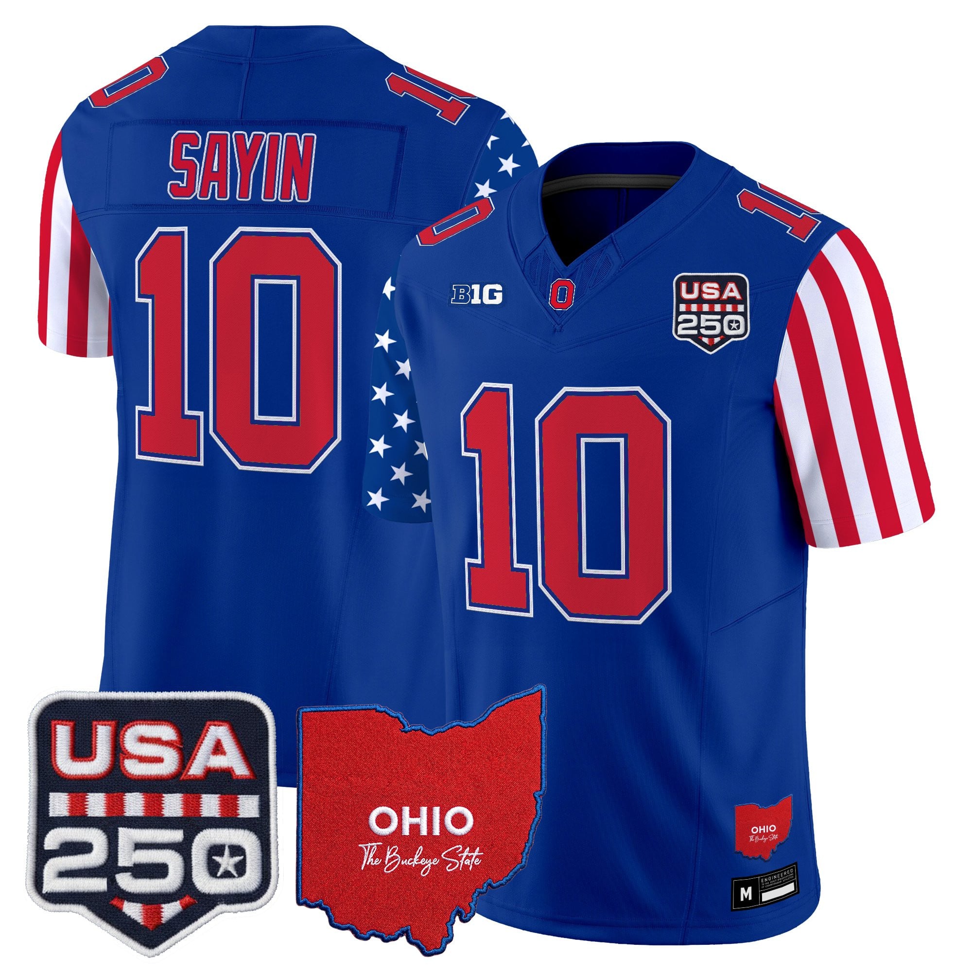 Men's Ohio State Buckeyes "America 250 Edition" Vapor Limited Jersey - All Stitched