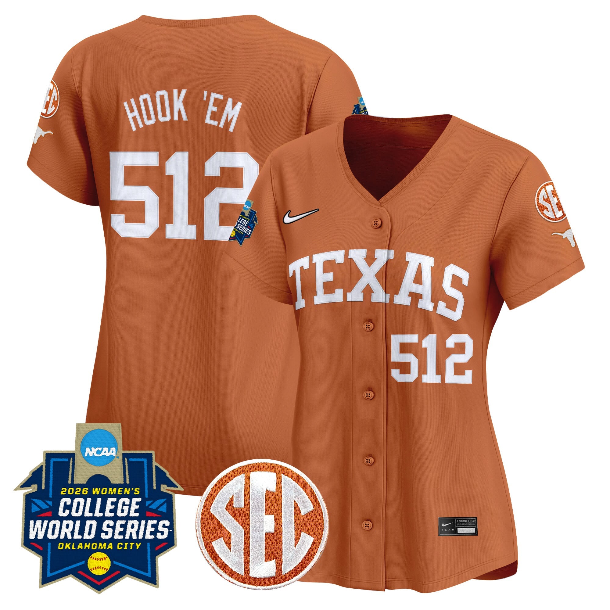 Women's Texas Longhorns Softball 2026 World Series (WCWS) Vapor Premier Limited Jersey - All Stitched